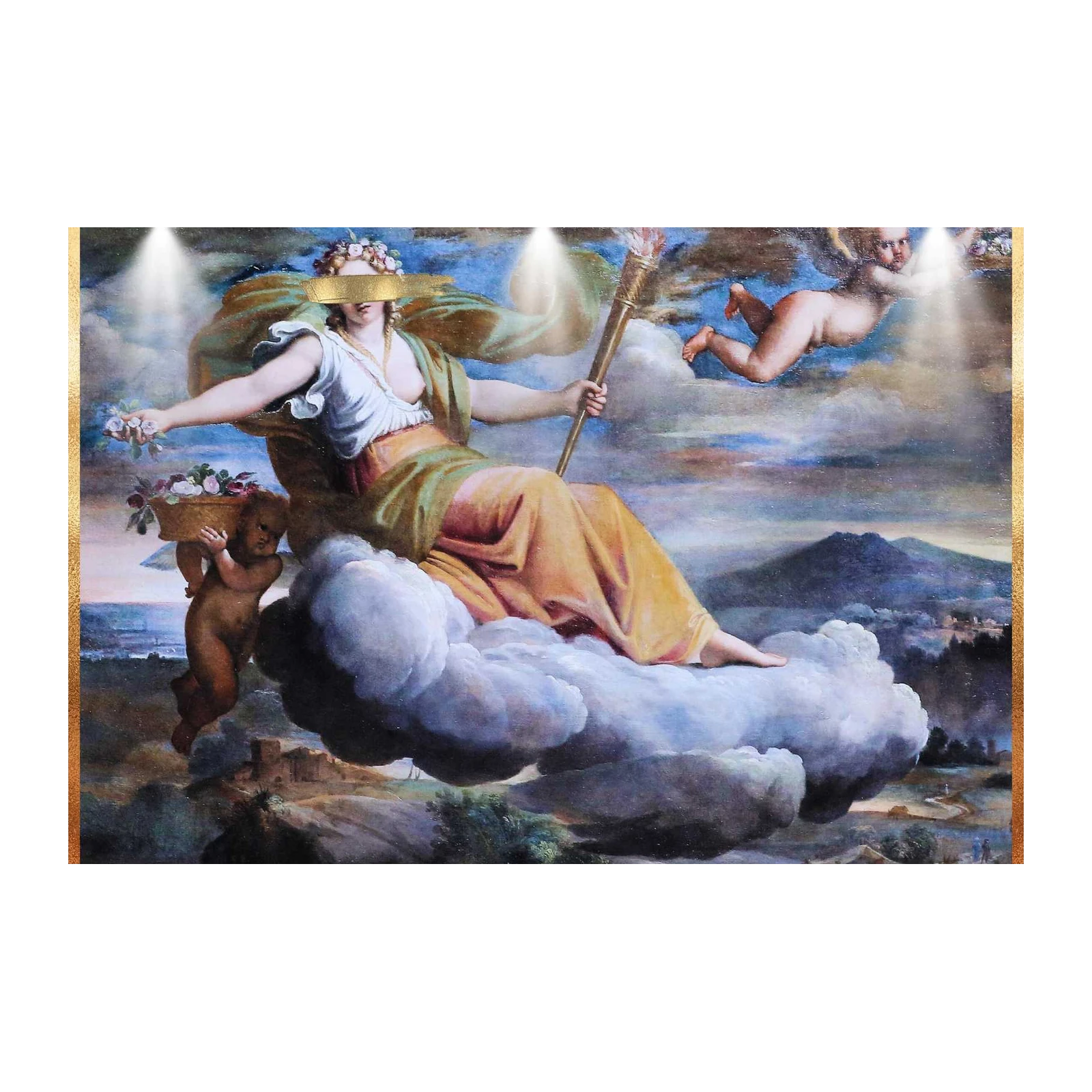 Classical Goddess Cherub Cloud Wall Art