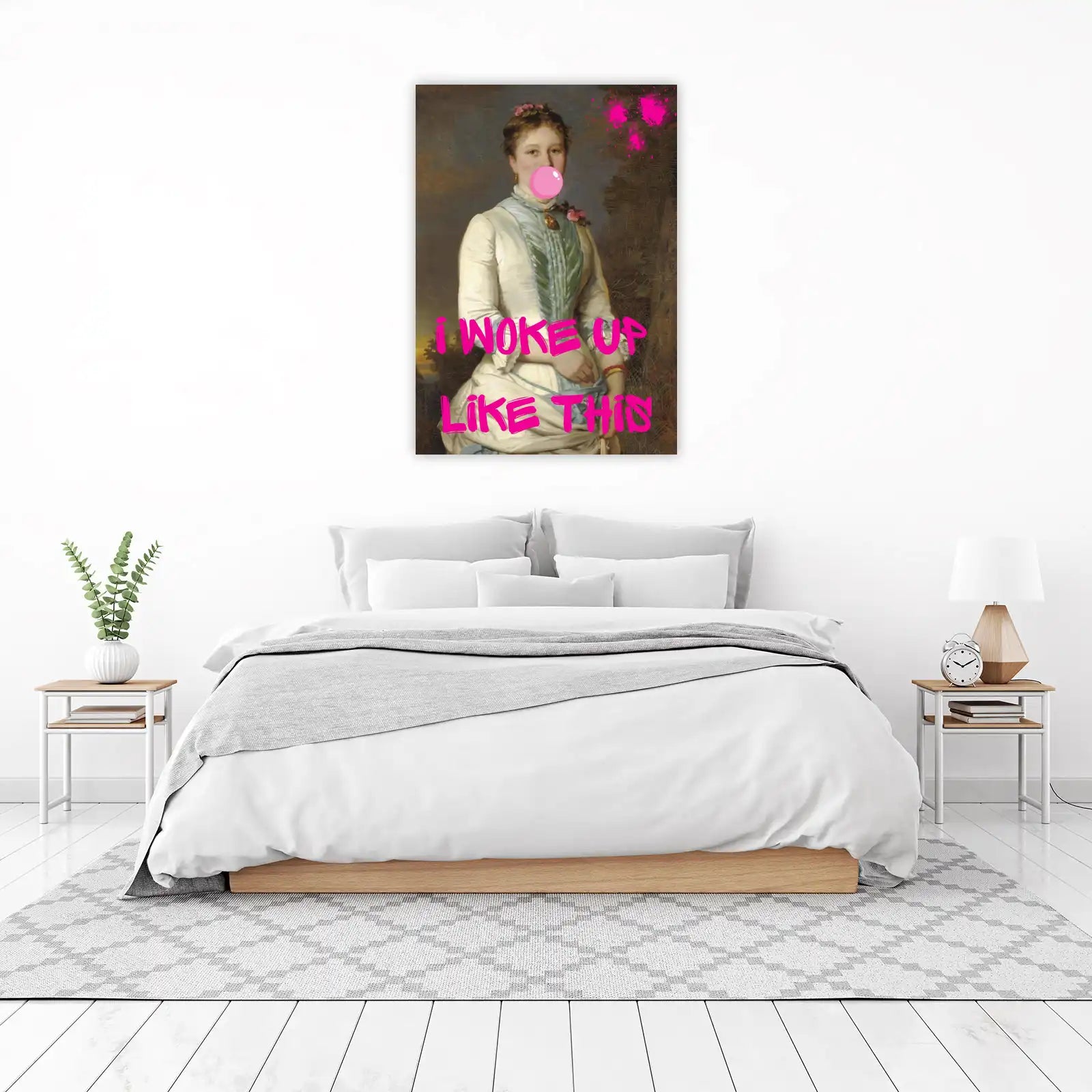 Vintage Woman Bubble Gum "Woke Up Like This" Wall Art