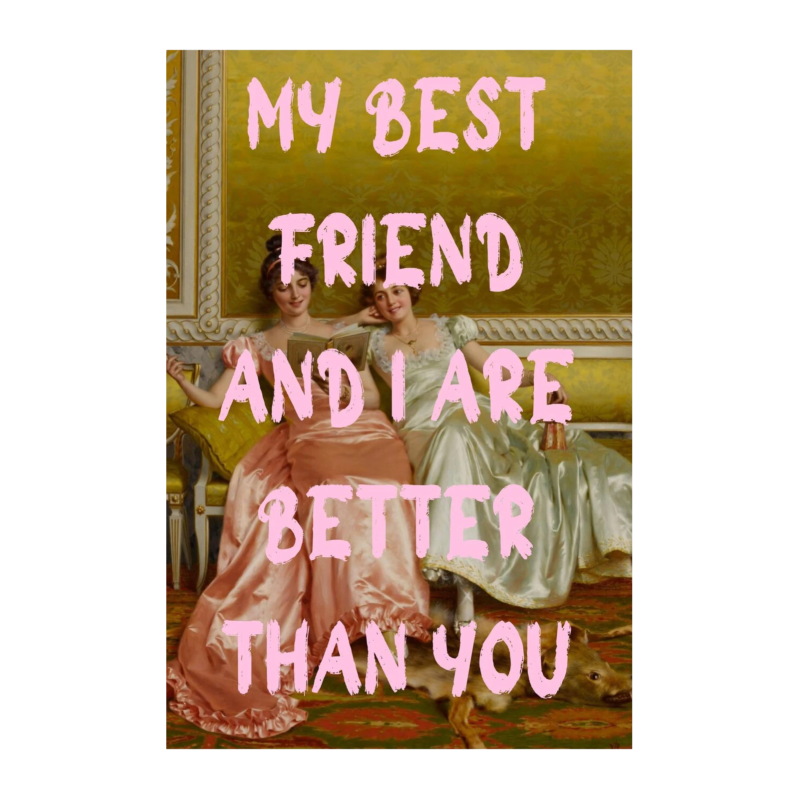 Best Friends Vintage Portrait Wall Art