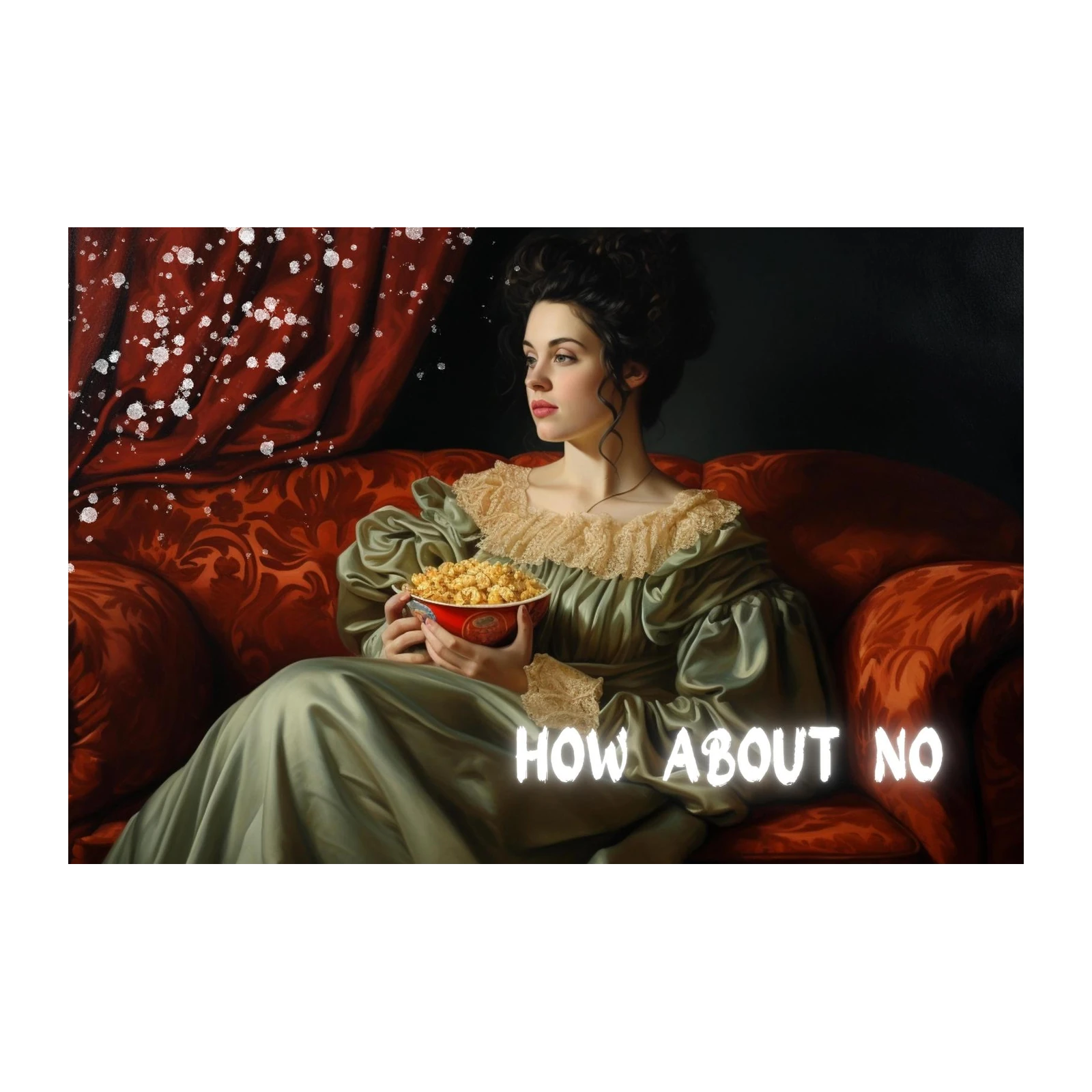 Elegant Woman Popcorn Vintage Wall Art