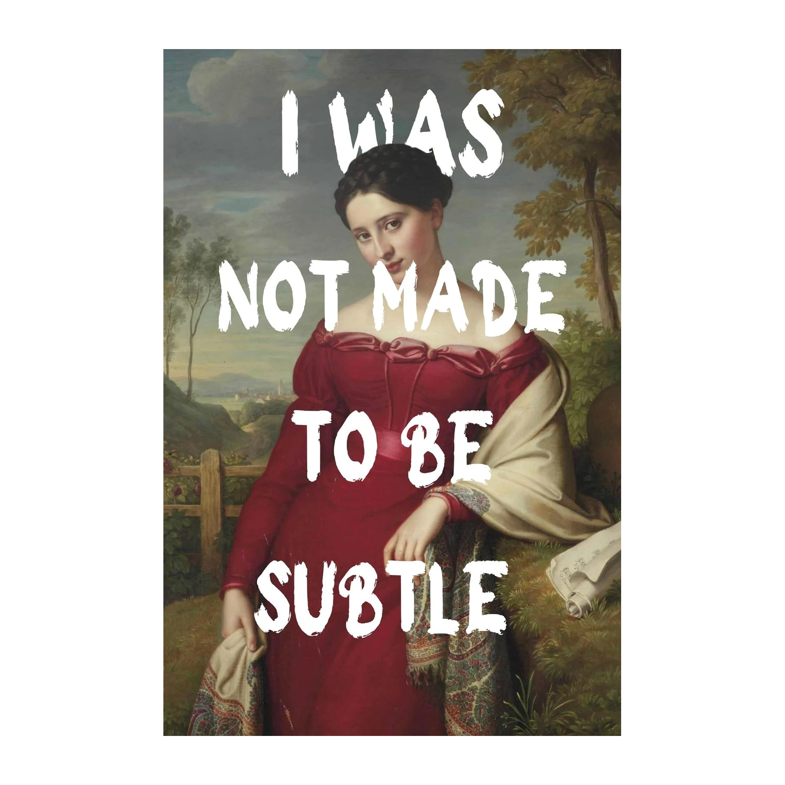 Bold Statement "Not Subtle" Vintage Portrait Wall Art