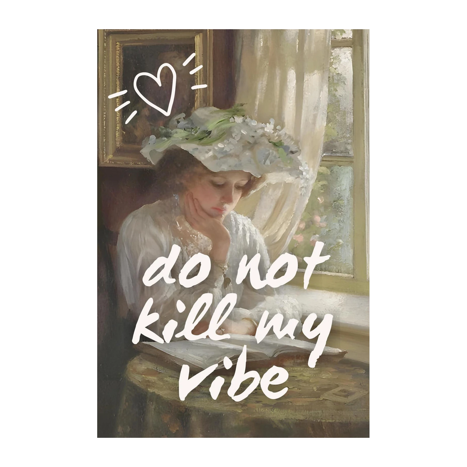 Victorian Woman "Do Not Kill My Vibe" Wall Art