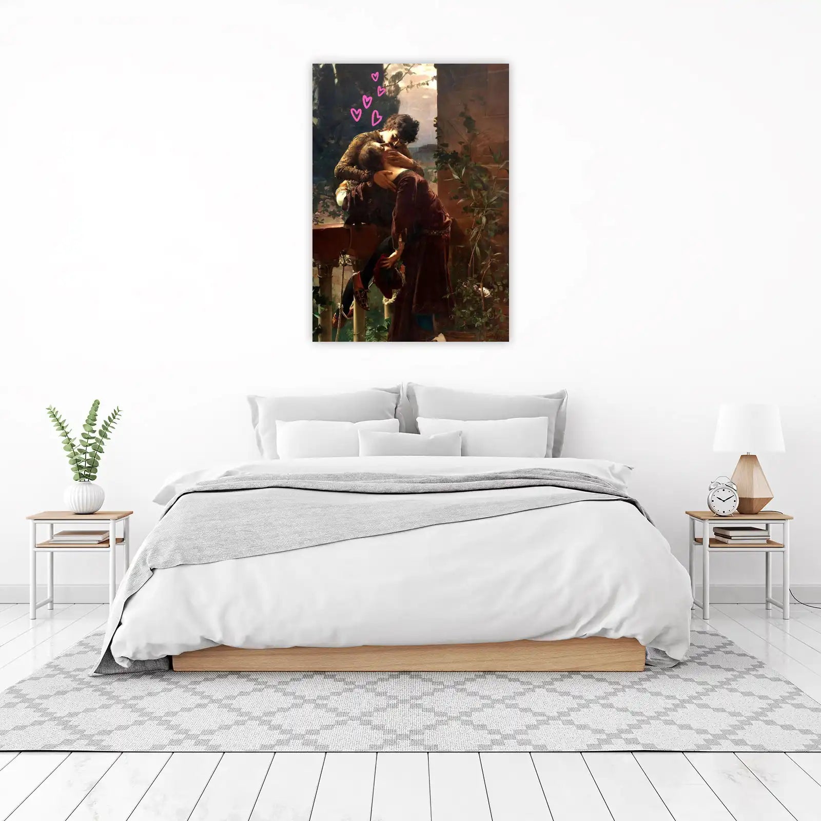 Passionate Embrace Romantic Kiss Wall Art