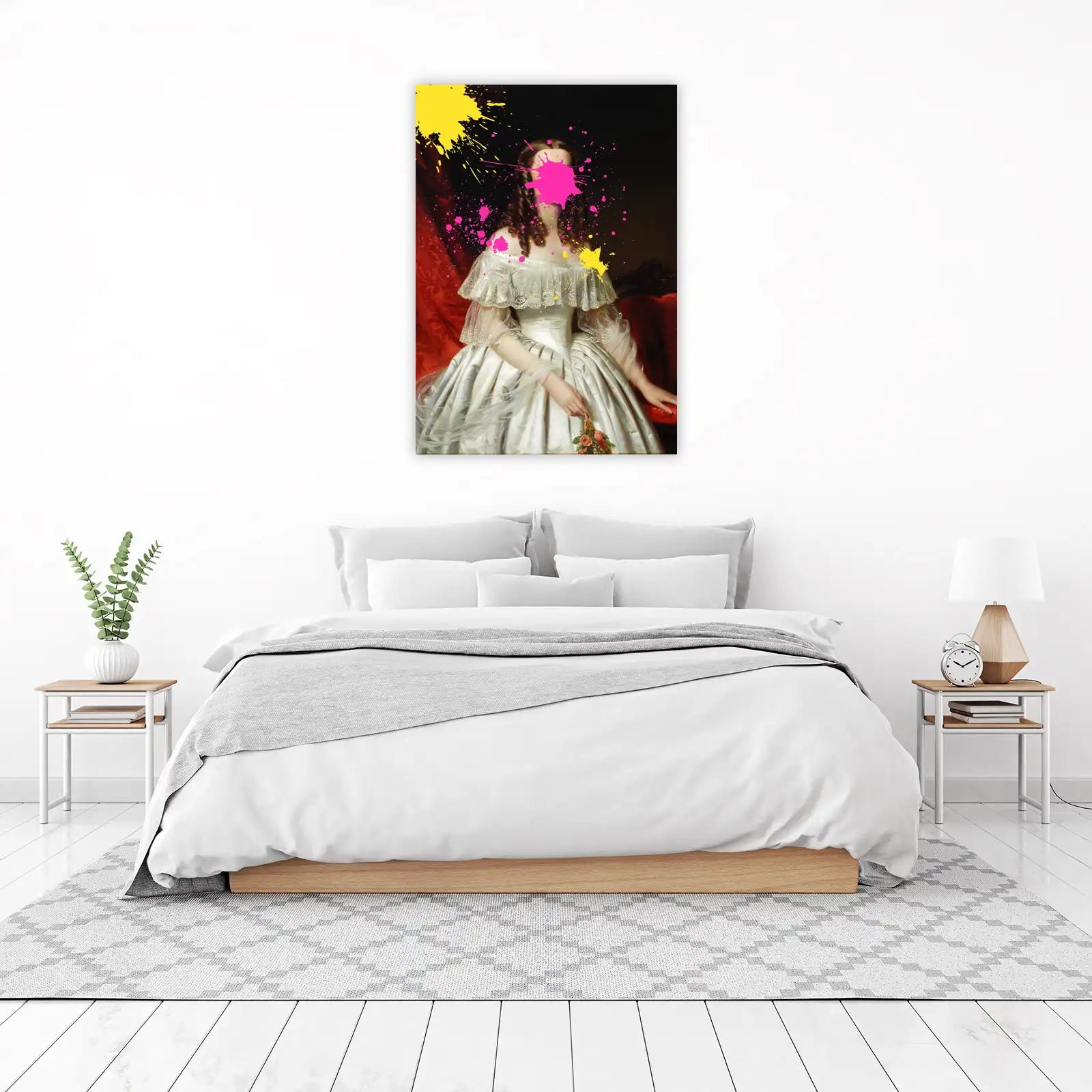 Modern Baroque Woman Splash Paint Wall Art