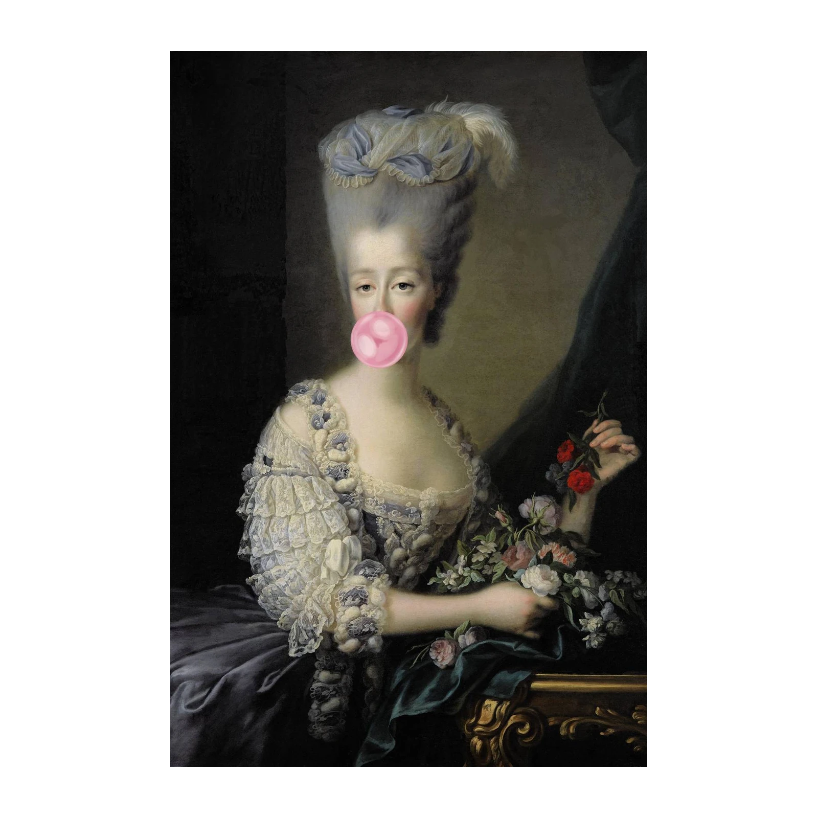 Baroque Lady Bubble Gum Wall Art