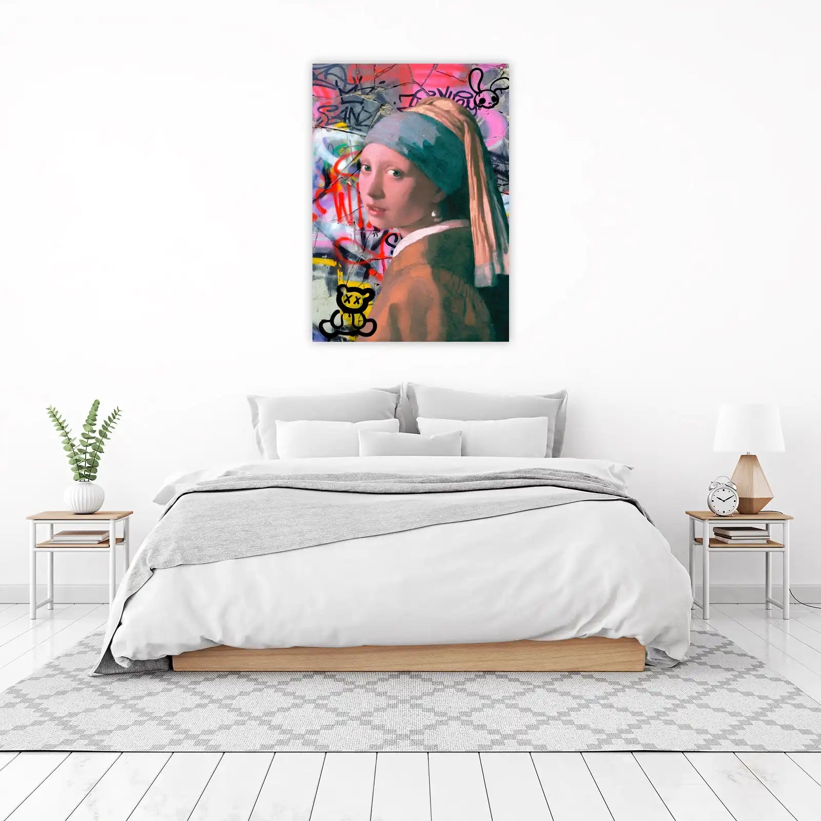 Girl with Graffiti Pearl Wall Art