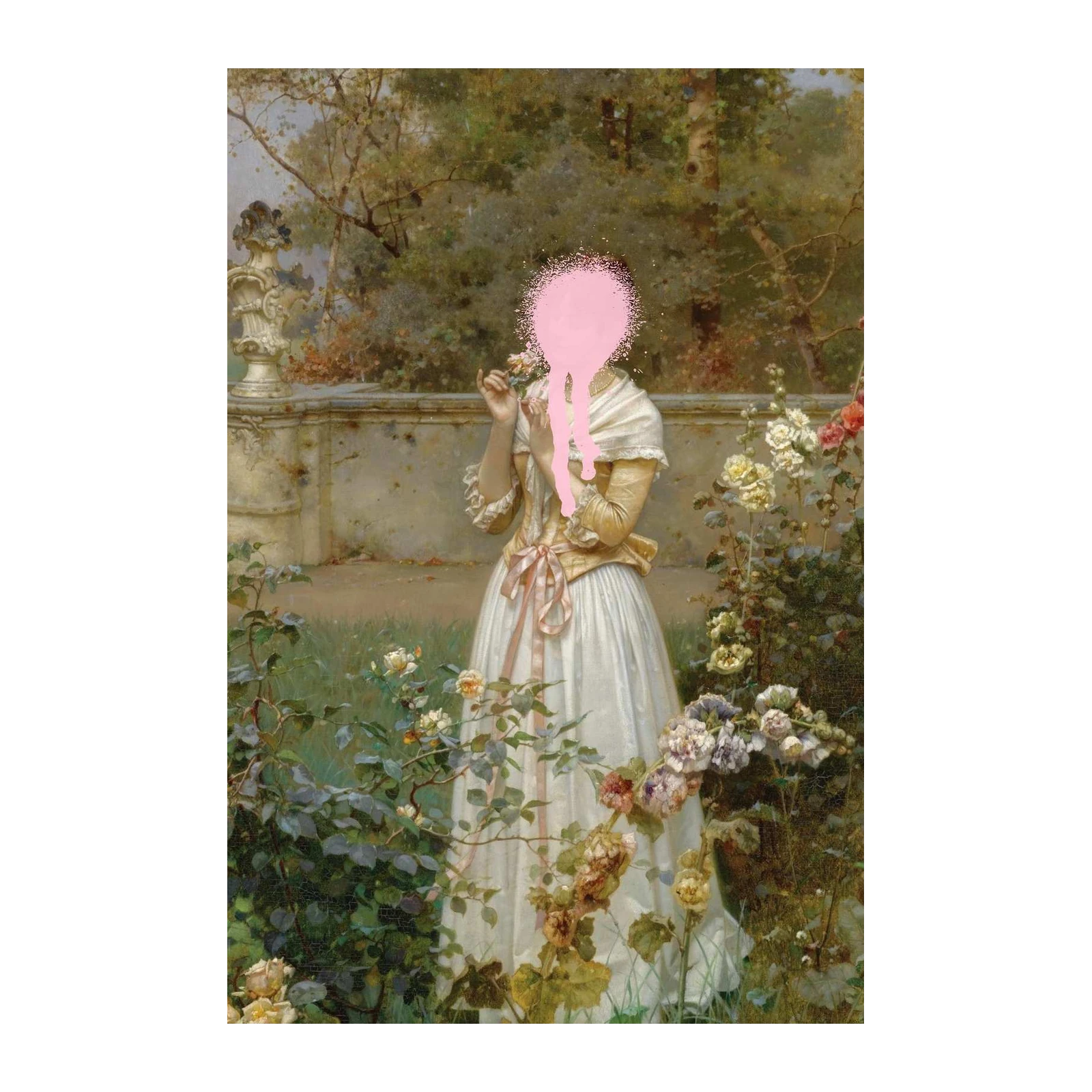 Victorian Garden Lady Floral Art Wall Art