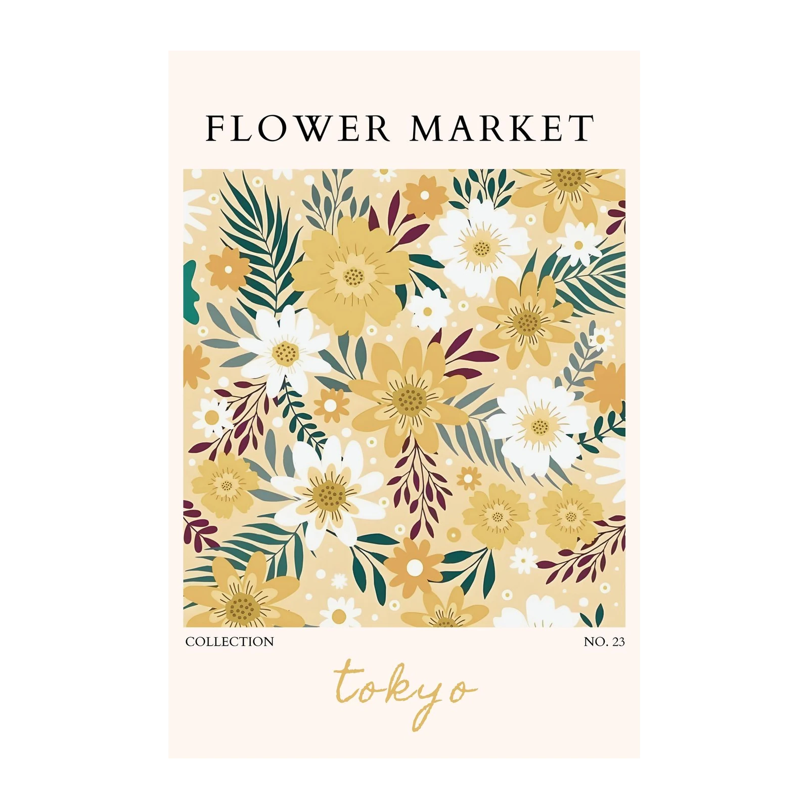 Vibrant Floral Market Tokyo Wall Art