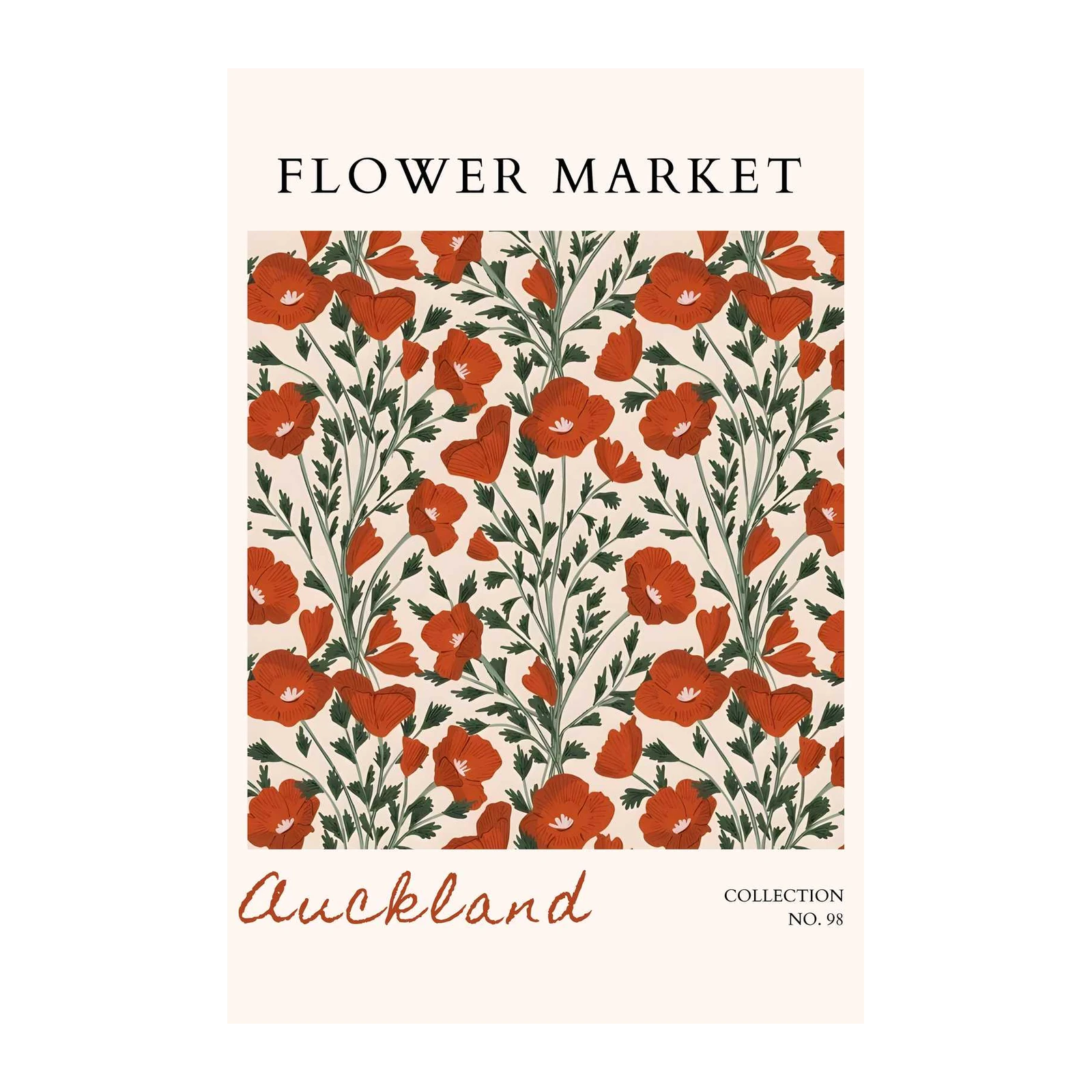 Auckland Poppy Floral Botanical Wall Art
