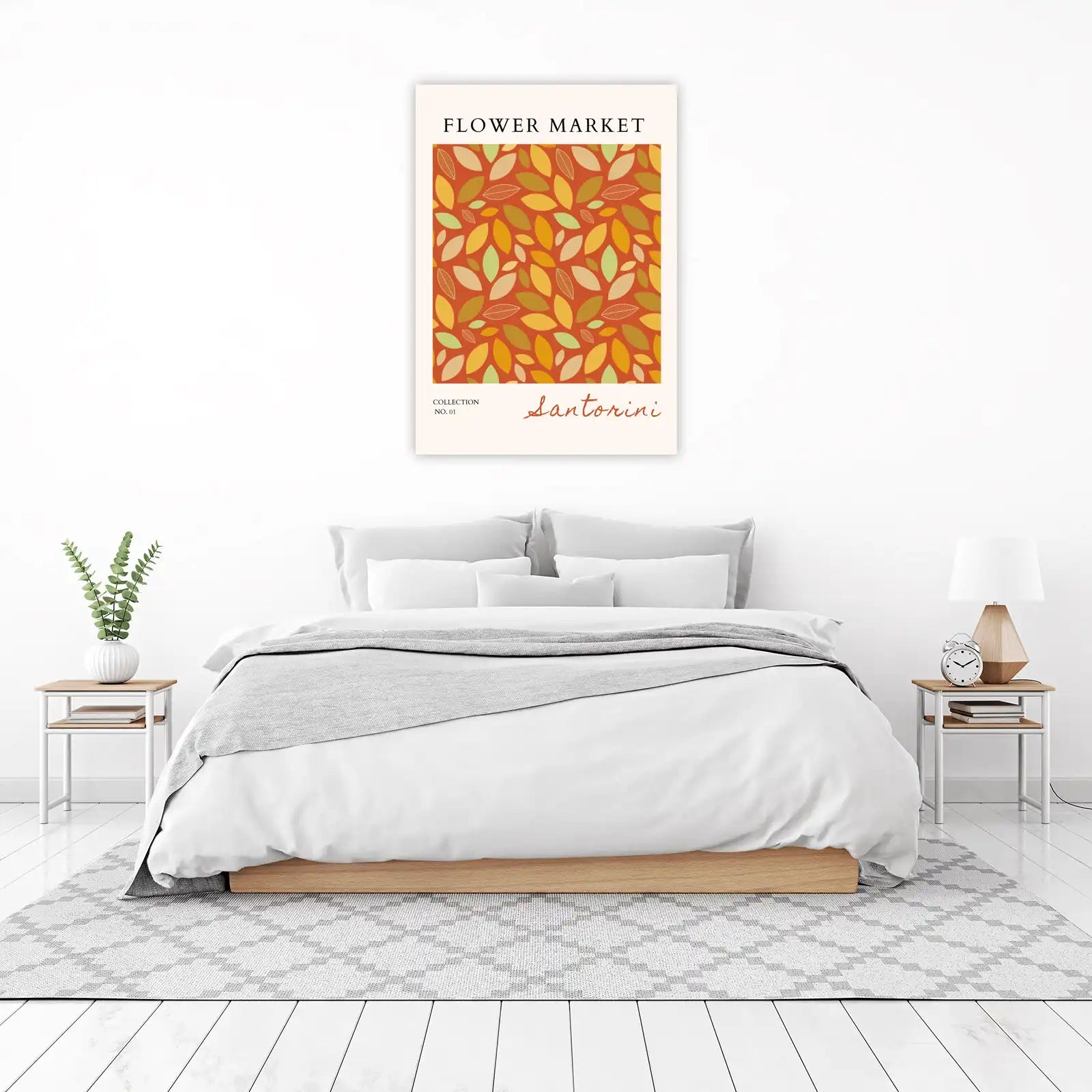 Autumn Leaves Santorini Flower Market Wall Art