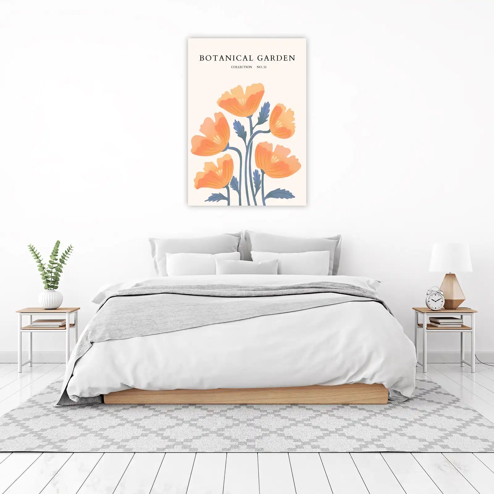 Orange Floral Botanical Garden Wall Art