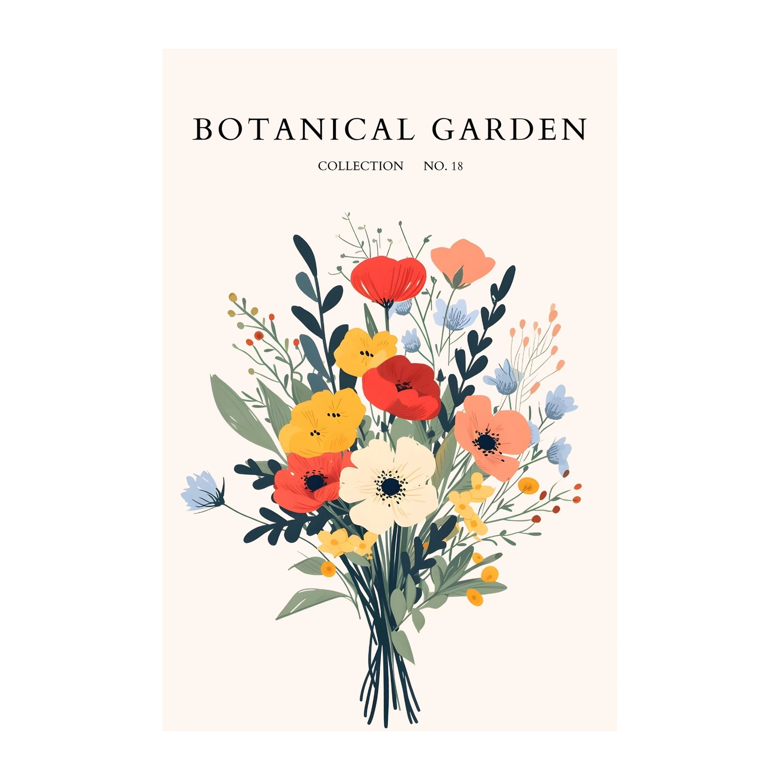 Vibrant Floral Bouquet Wall Art | Botanical Art