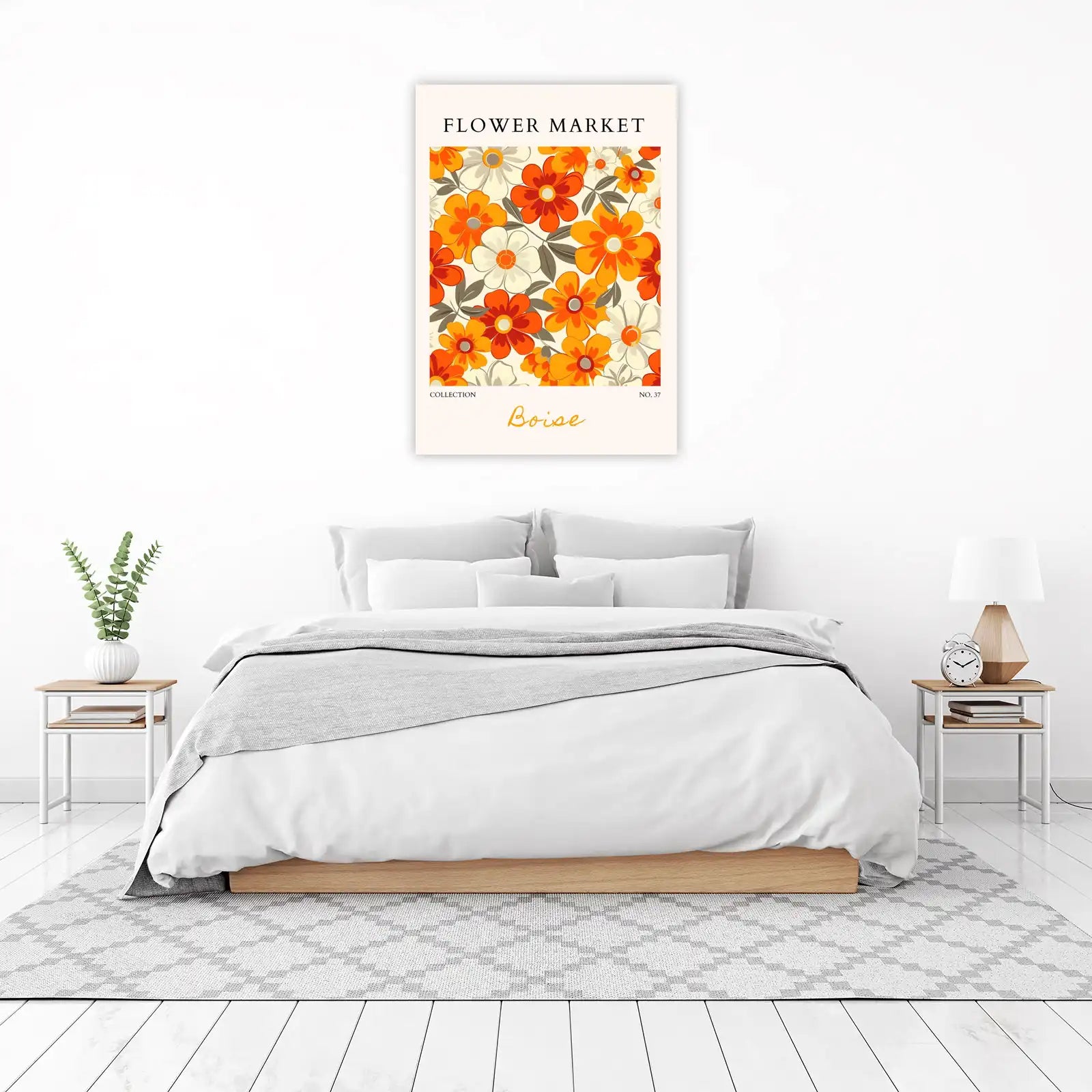 Retro Floral "Flower Market" Wall Art