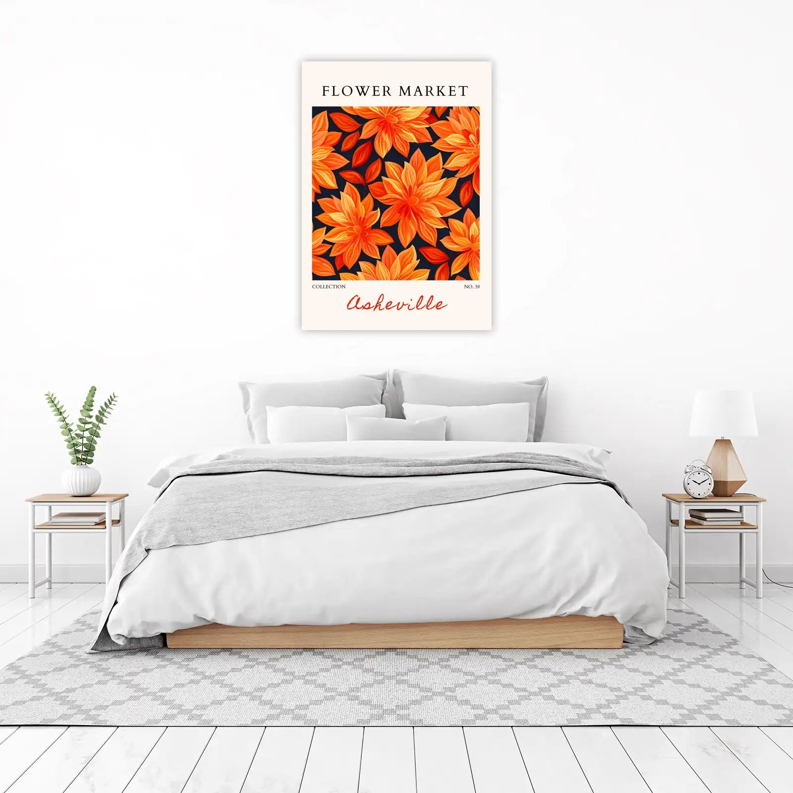 Vibrant Orange Dahlia Flower Market Wall Art