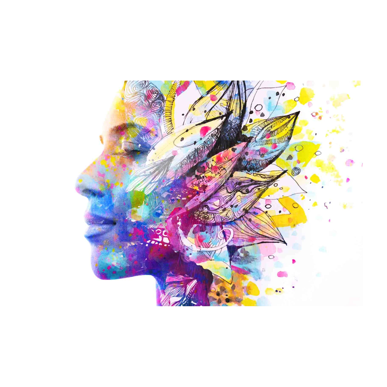 Vibrant Abstract Face Art Wall Art