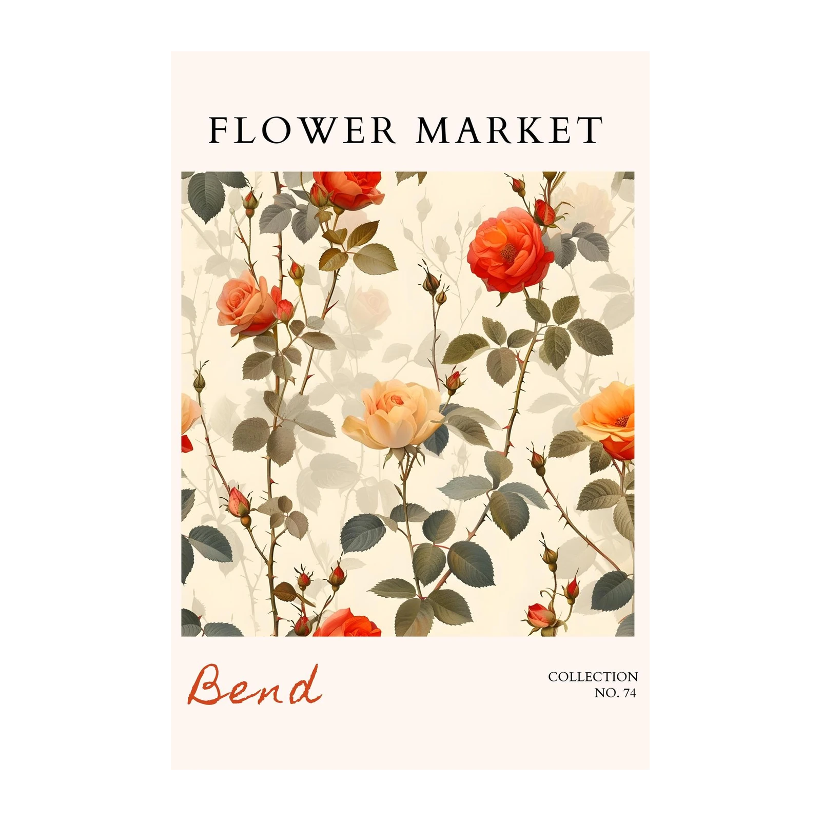 Vintage Rose Garden Wall Art