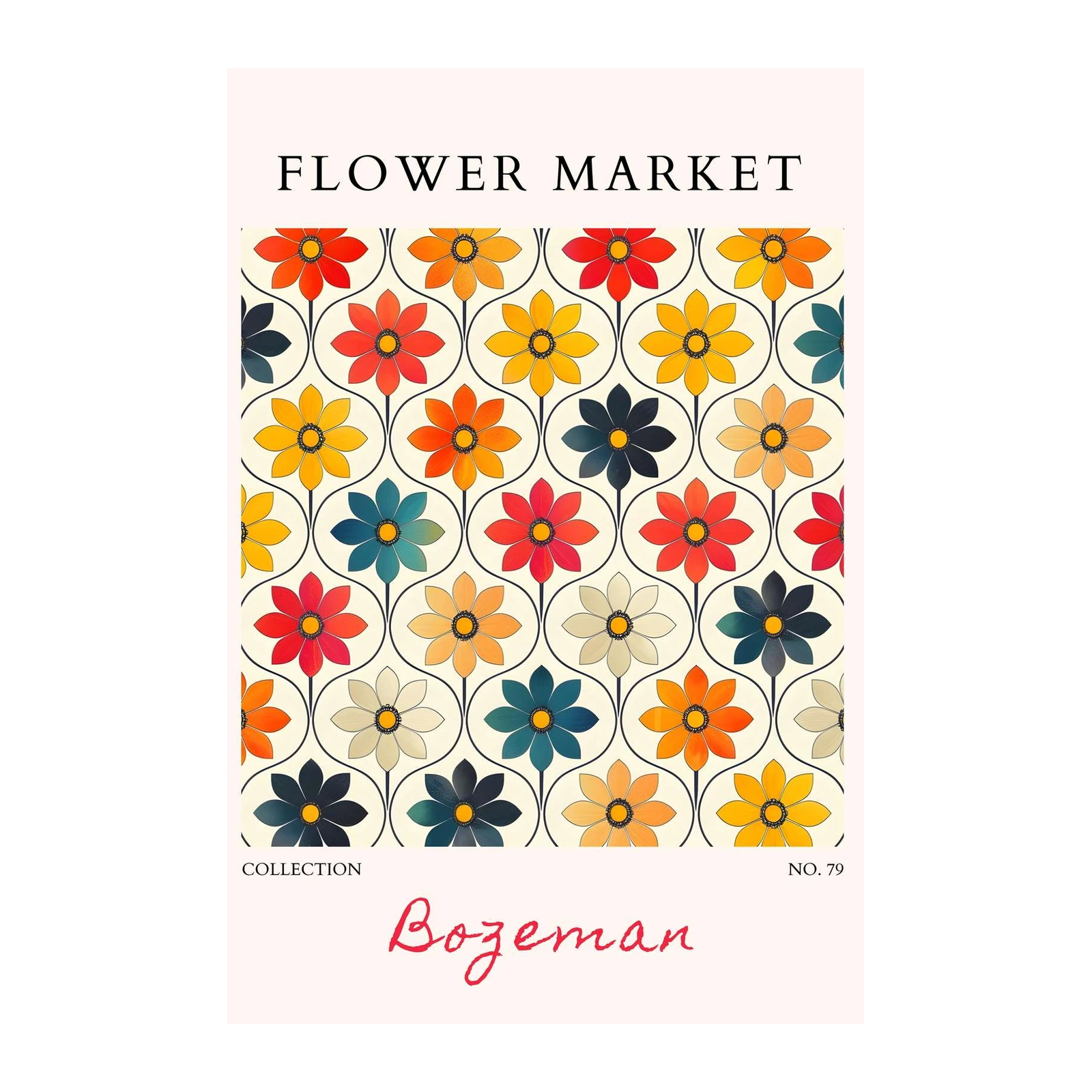 Retro Floral Market Art Wall Art