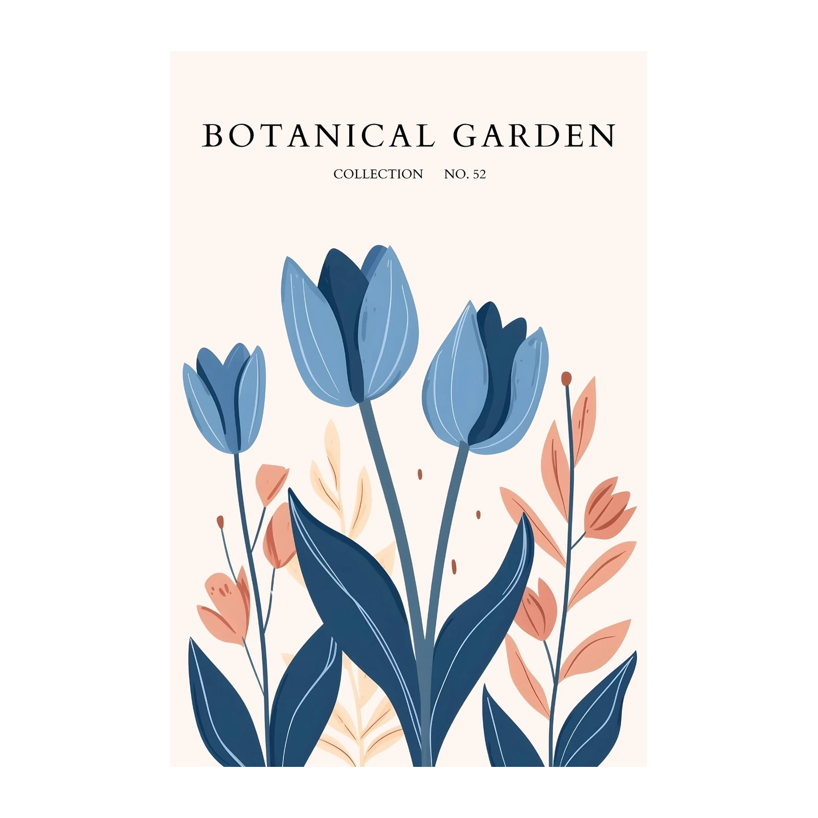 Blue Floral Botanical Garden Wall Art