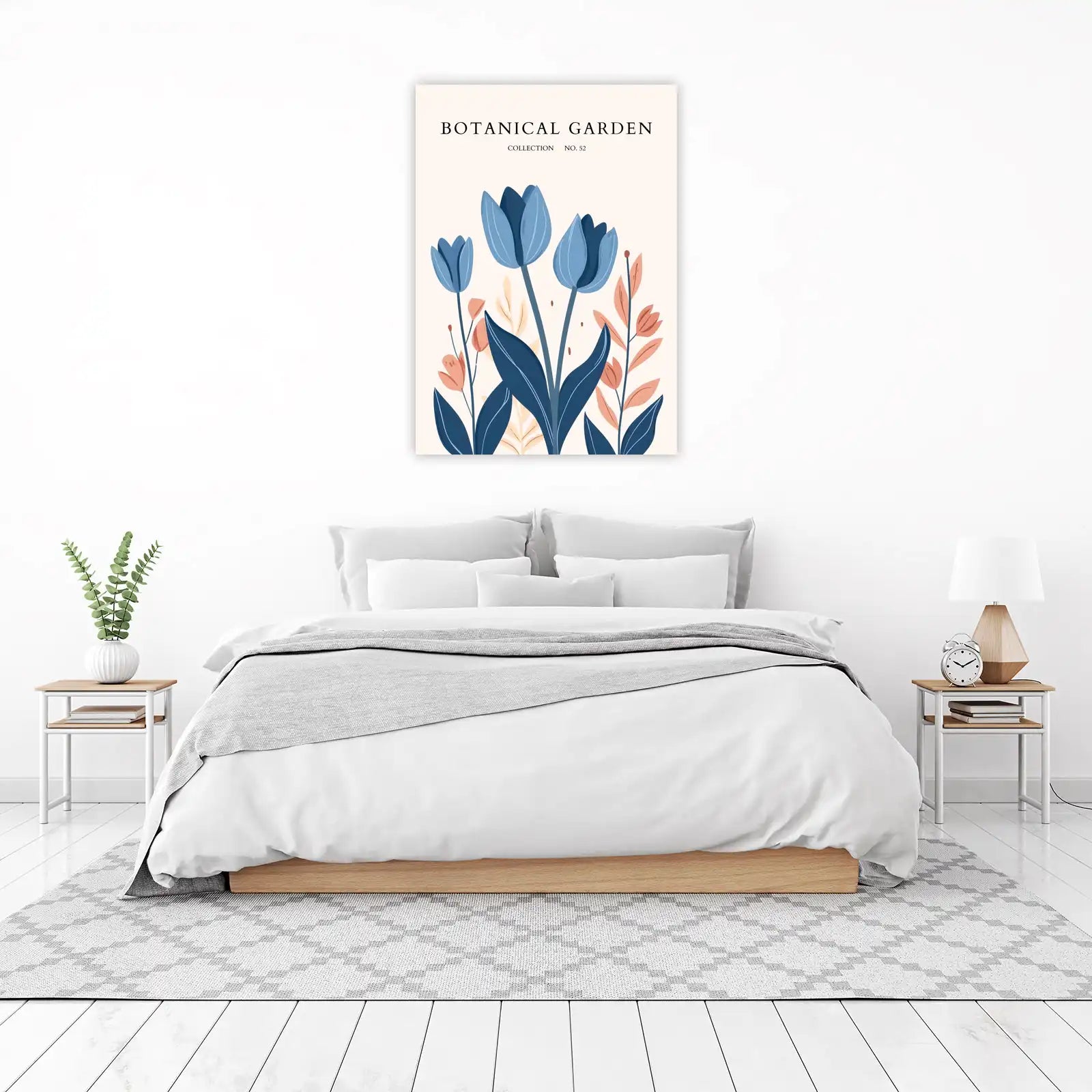 Blue Floral Botanical Garden Wall Art