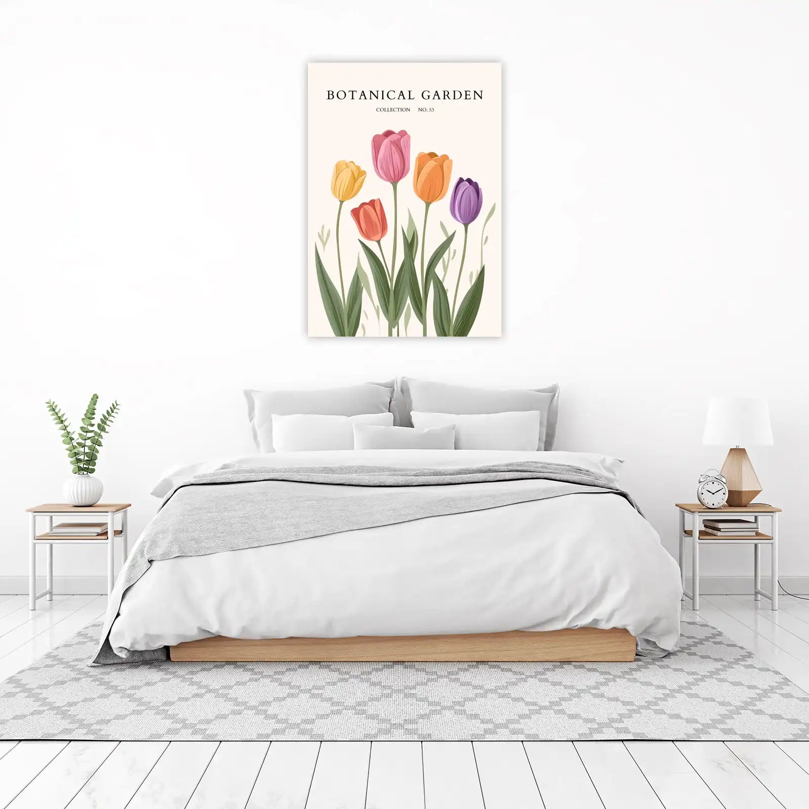 Botanical Garden Tulips Wall Art - Spring Floral Wall Art