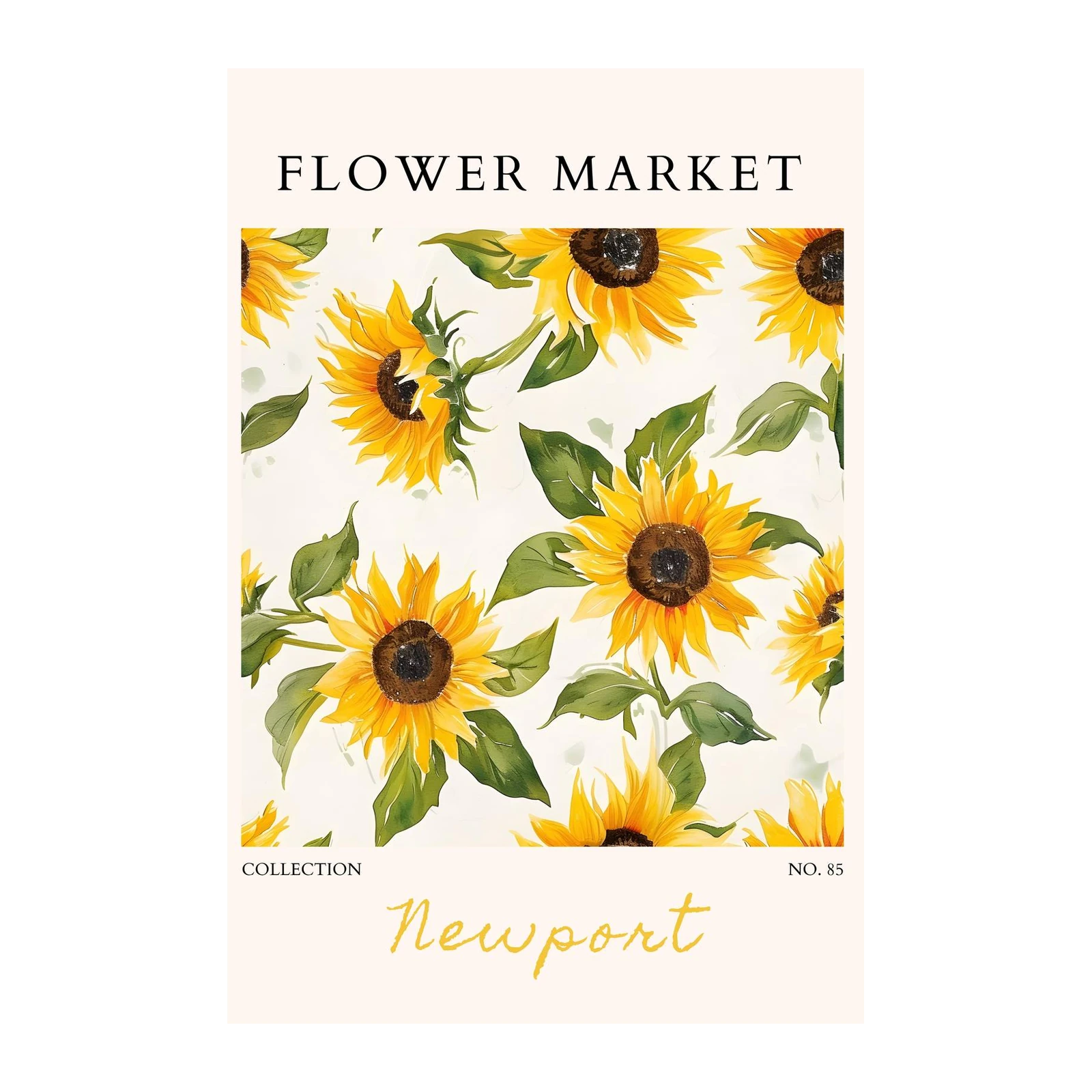 Vibrant Sunflowers Floral Market Wall Art