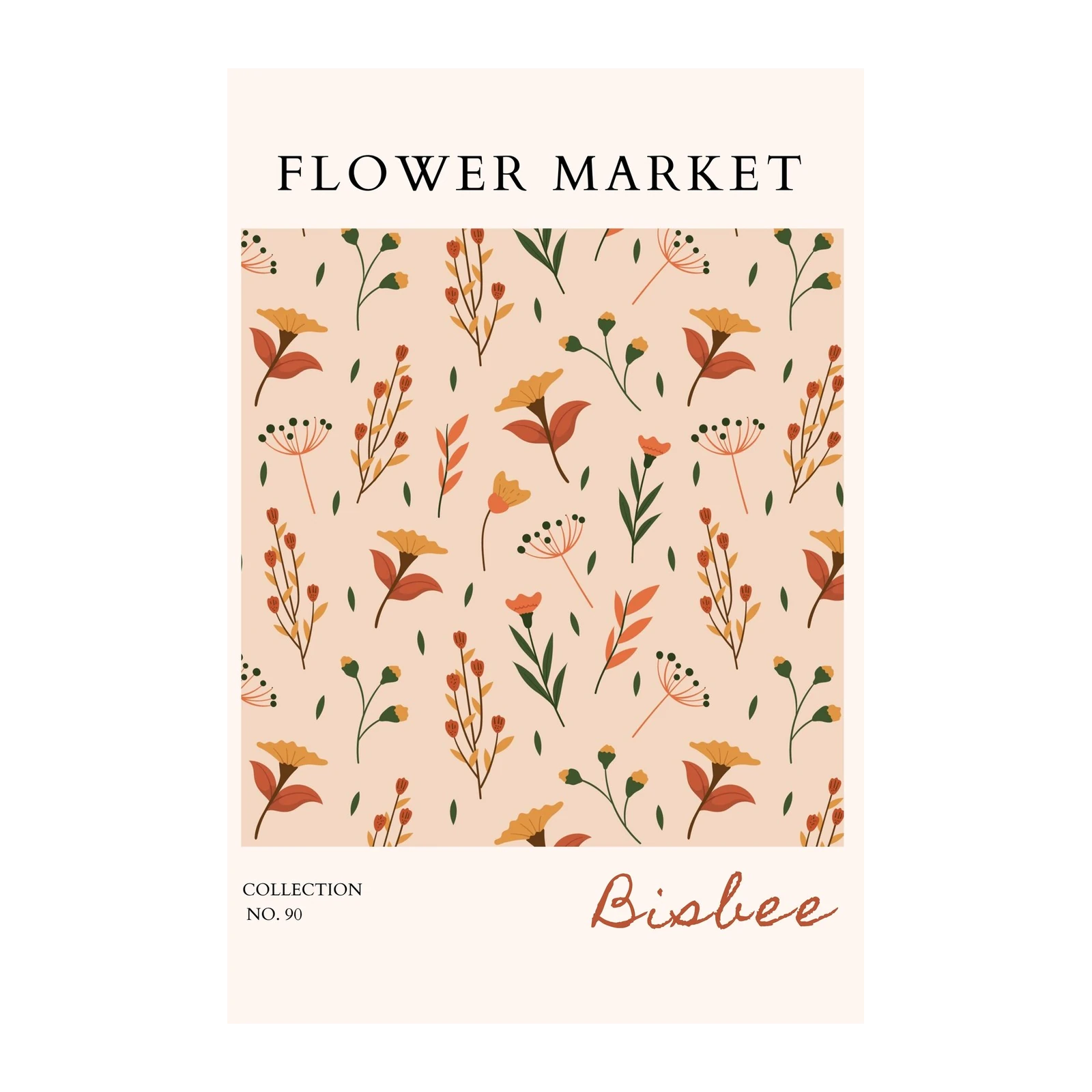 Abstract Botanical Flower Market Wall Art