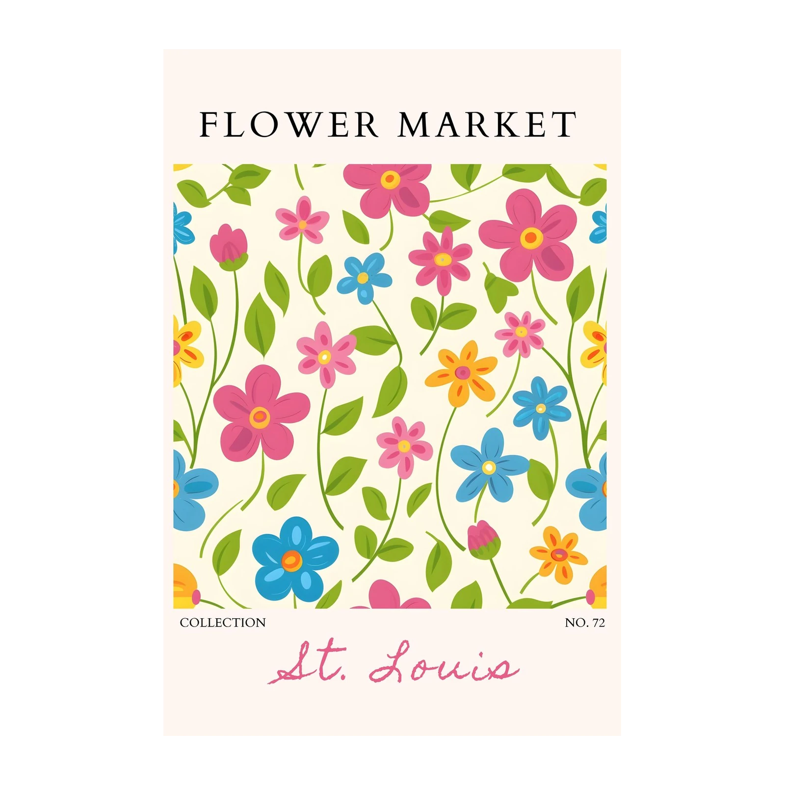 Vibrant Floral Market Art Wall Art