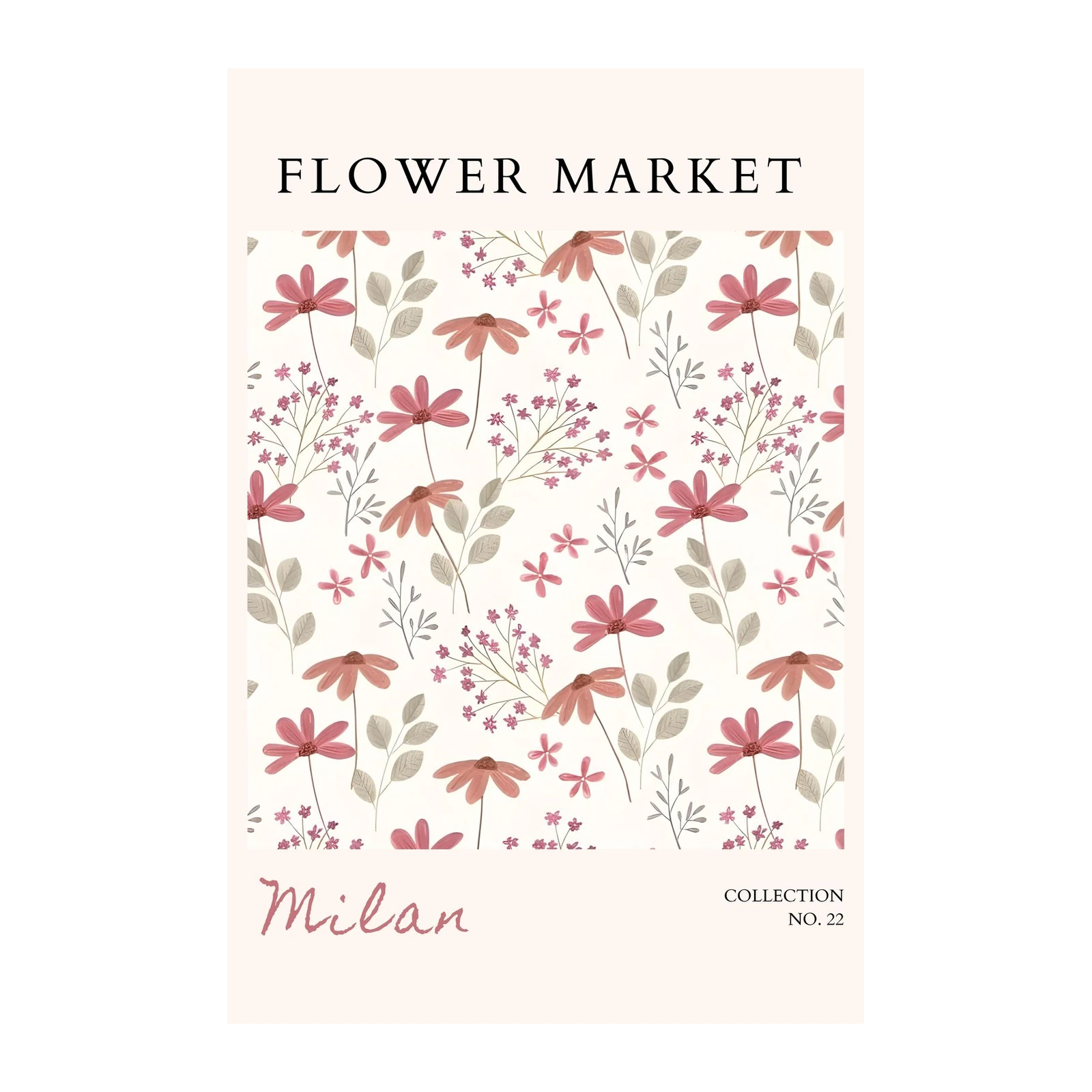 Elegant Floral Market Milan Wall Art