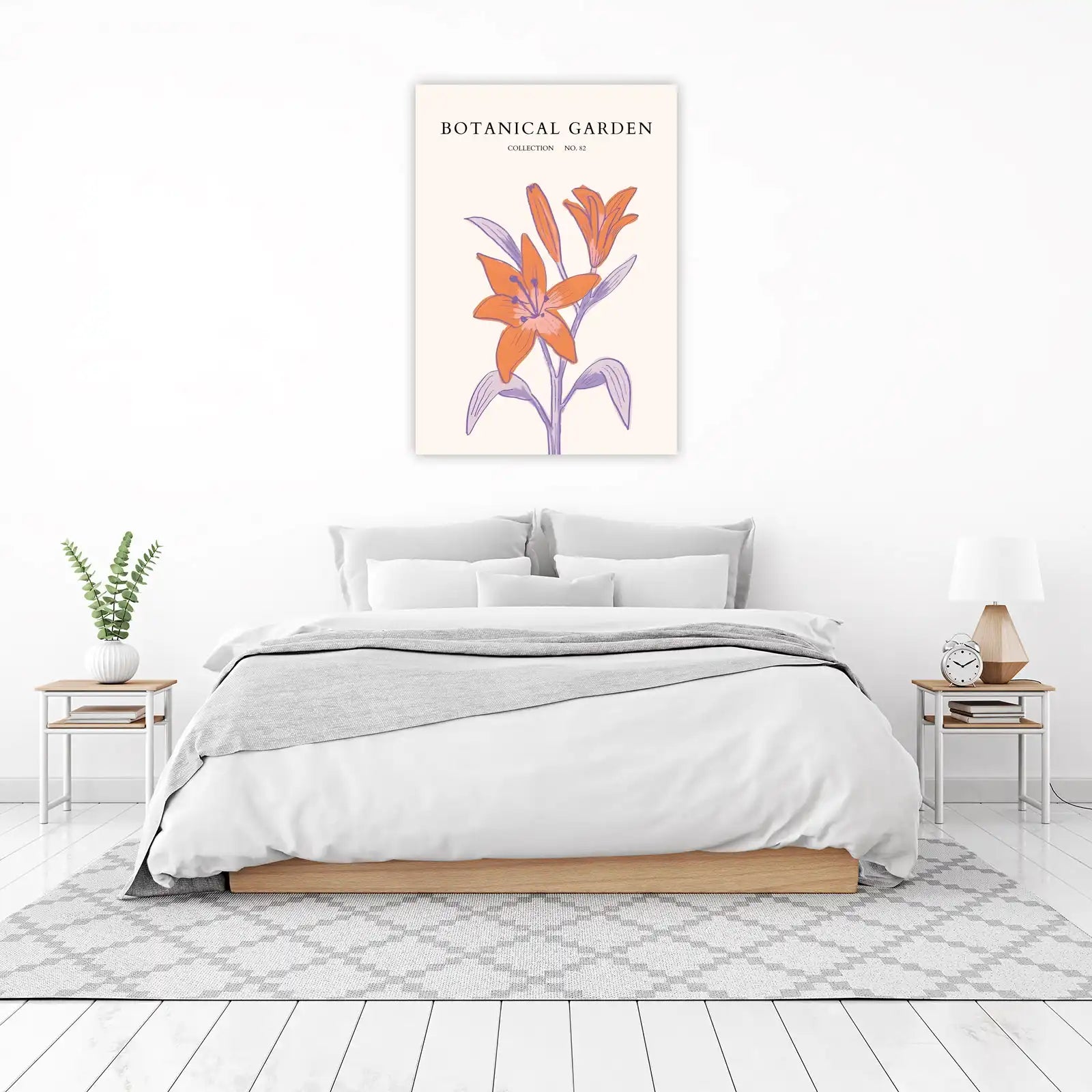 Elegant Orange Lily Botanical Art Wall Art