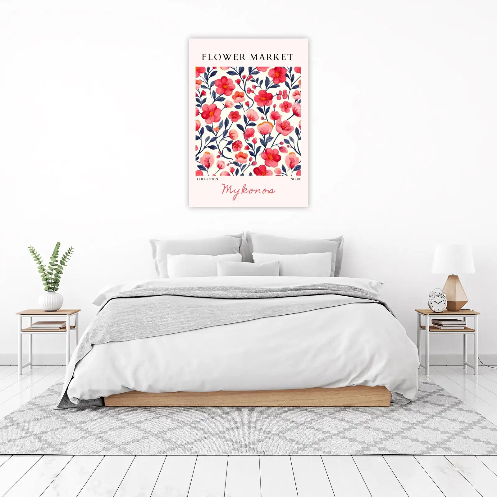 Vintage Floral Market Red & Pink Wall Art