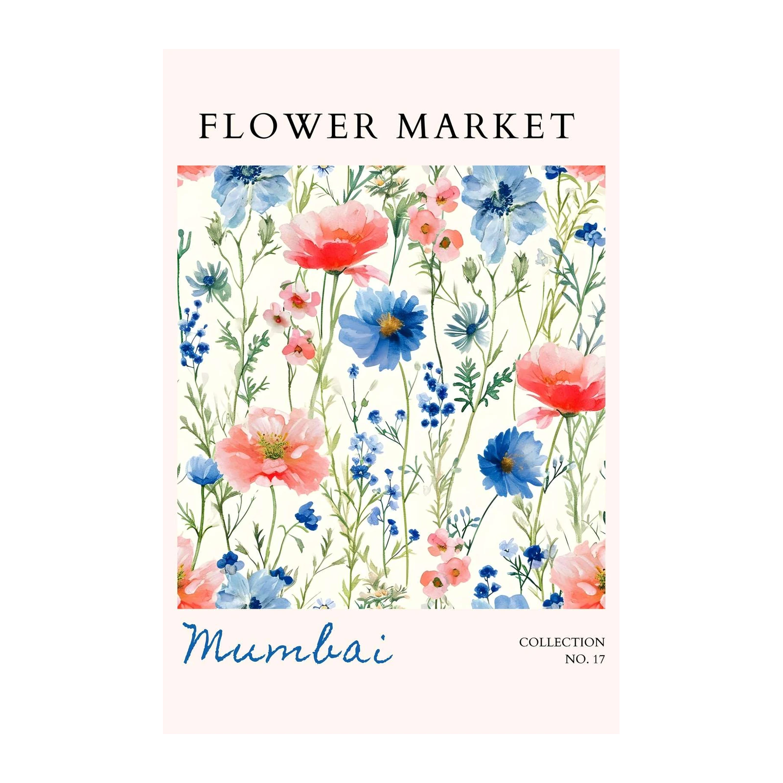 Vibrant Floral Market Mumbai Wall Art