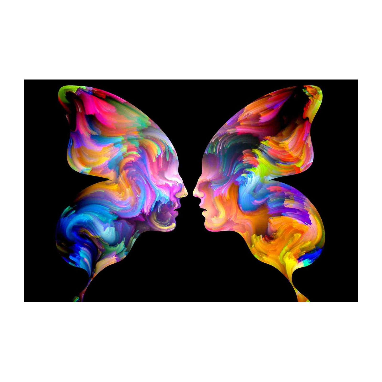 Abstract Butterfly Embrace Wall Art
