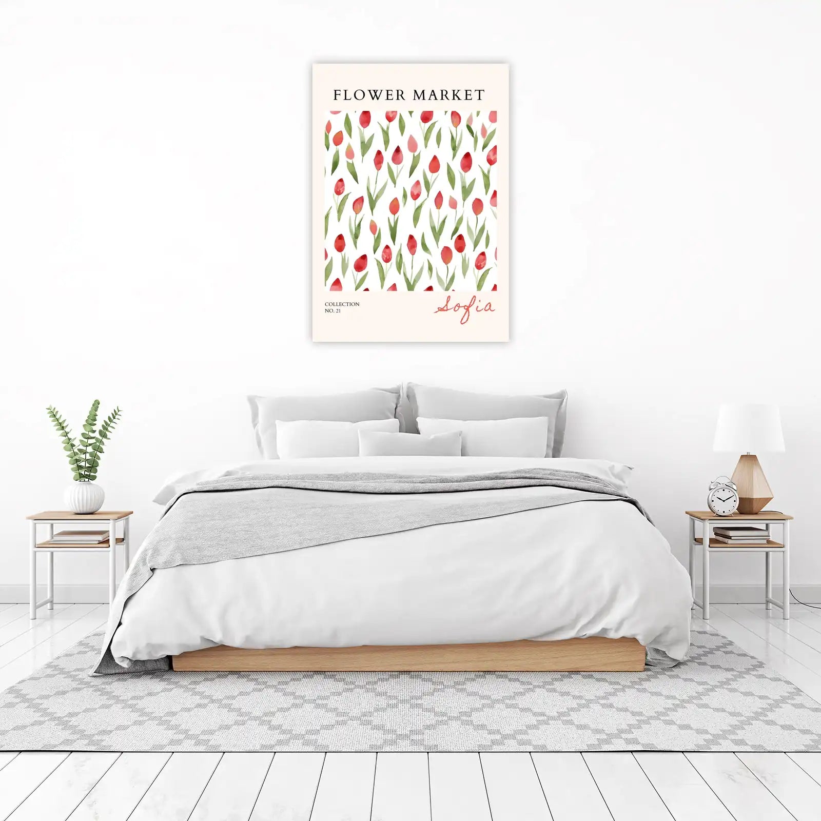 Sofia Floral Watercolor Tulips Wall Art