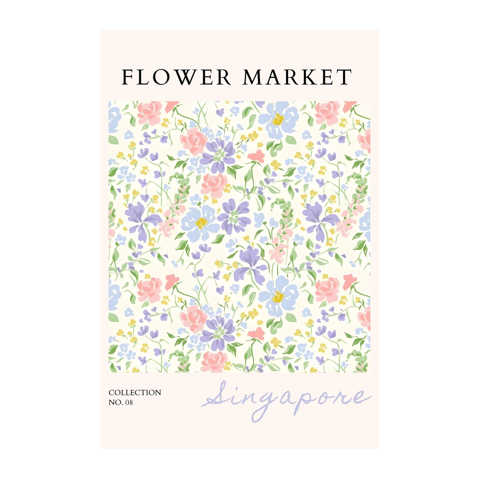 Pastel Floral Market Singapore Wall Art
