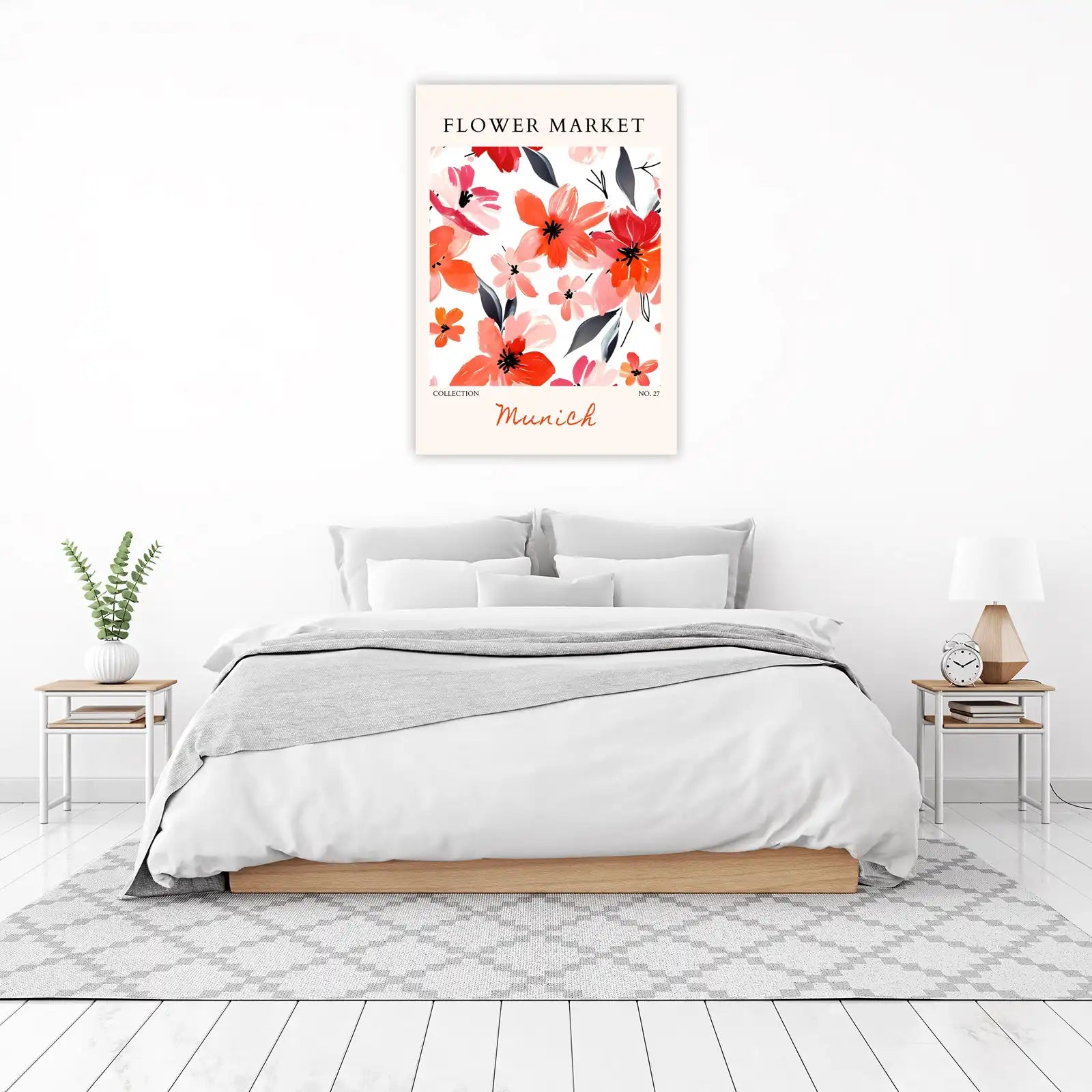 Vibrant Floral Market Munich Wall Art