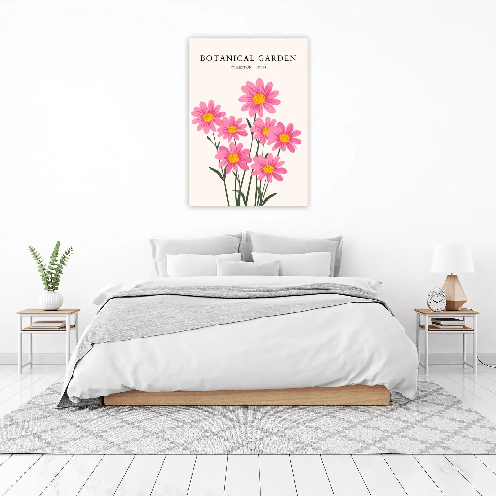 Charming Pink Daisy Botanical Garden Wall Art
