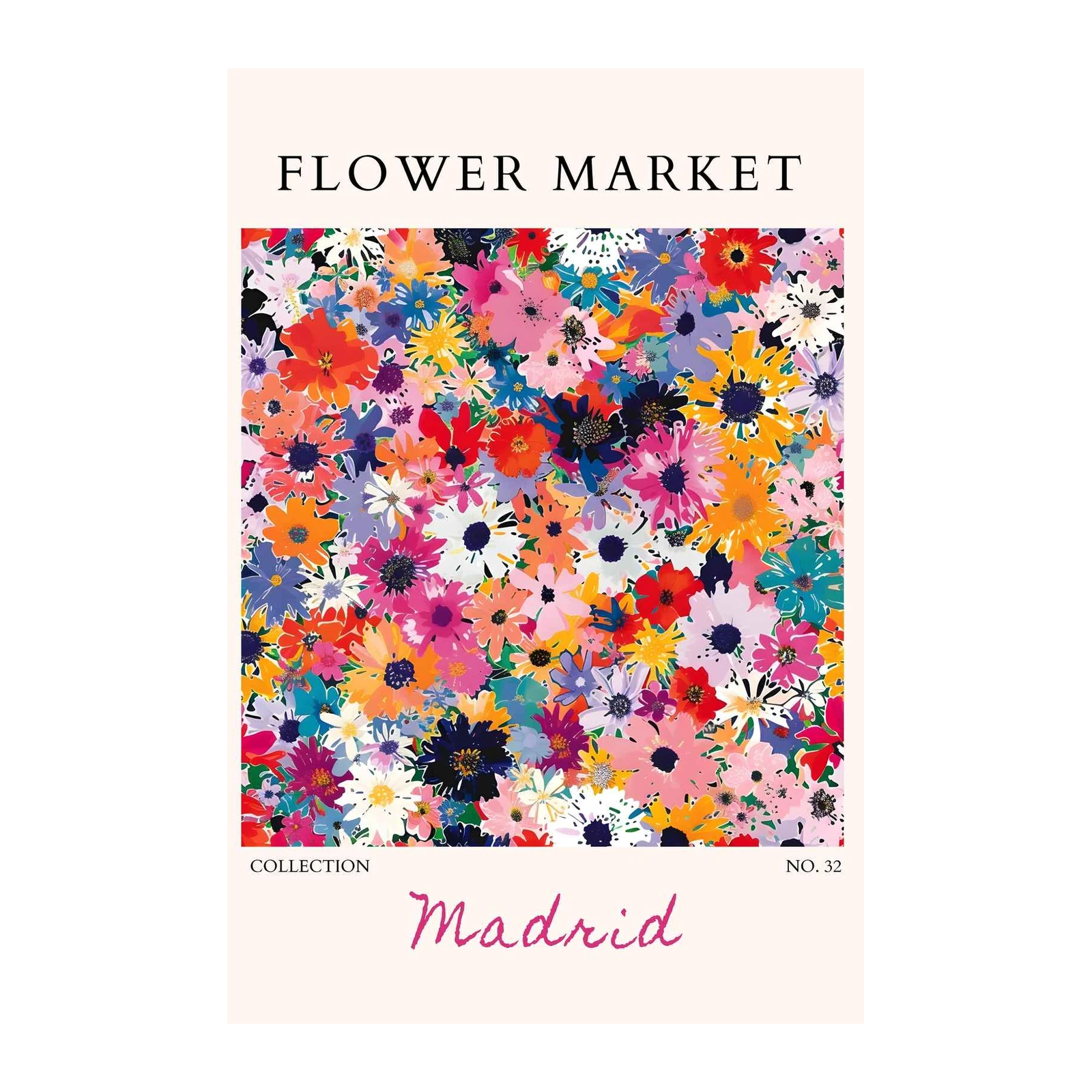 Vibrant Floral Burst 'Madrid' Wall Art