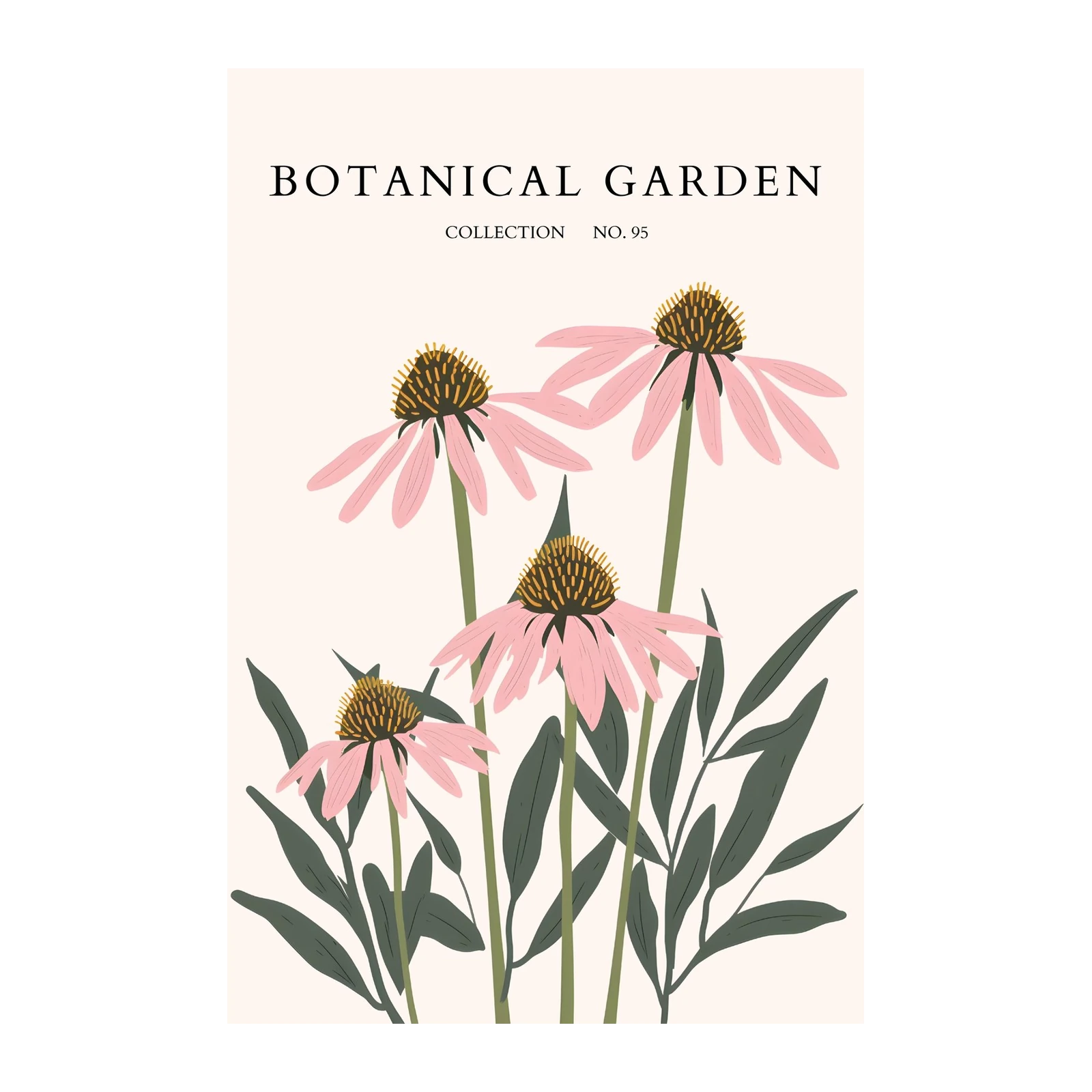 Pink Echinacea Botanical Garden Wall Art