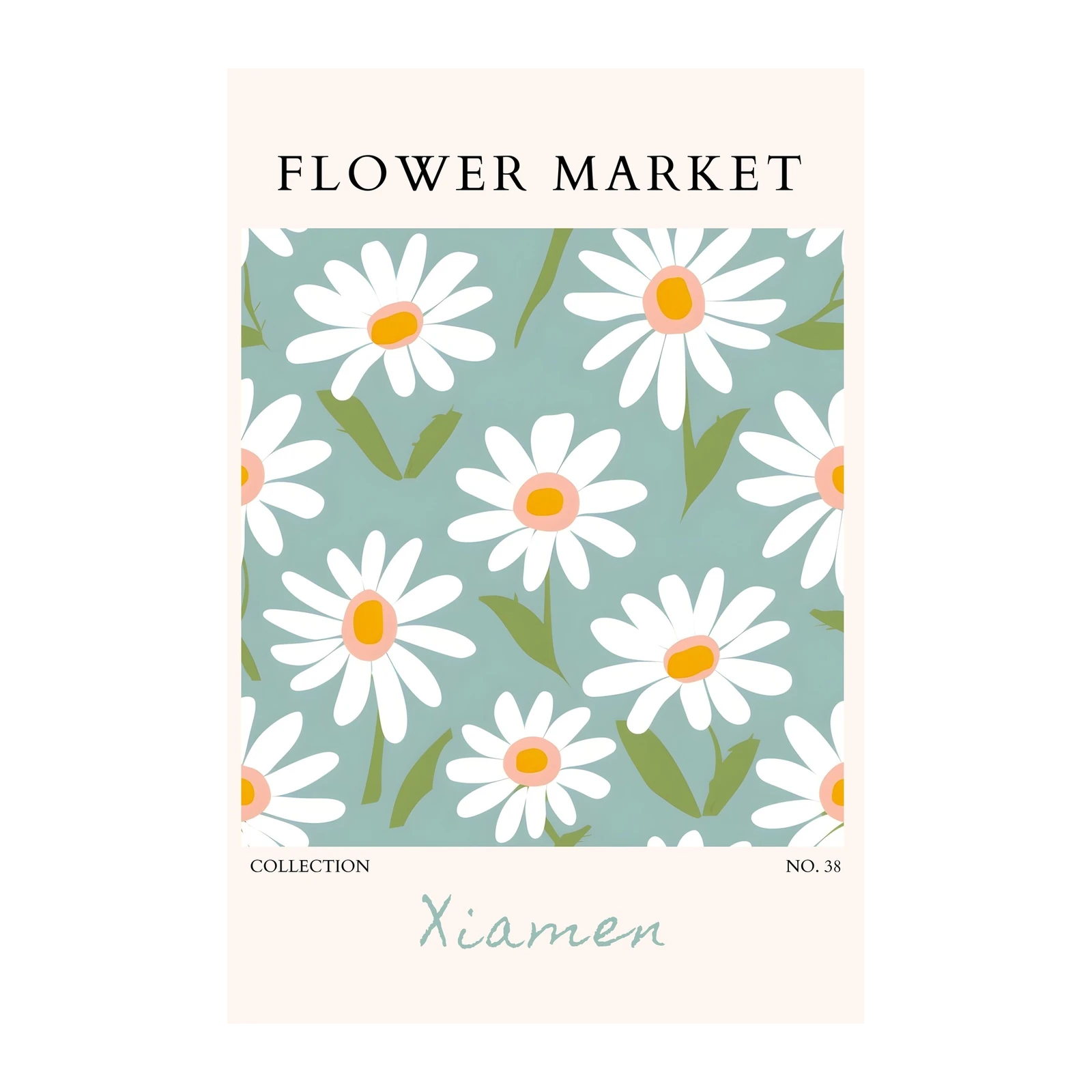 Daisy Flower Market Boho Chic Wall Art