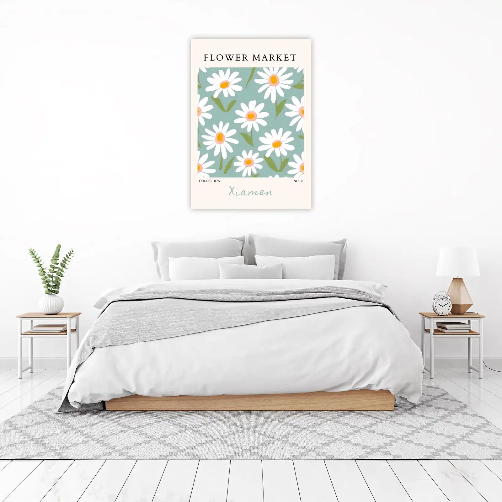 Daisy Flower Market Boho Chic Wall Art
