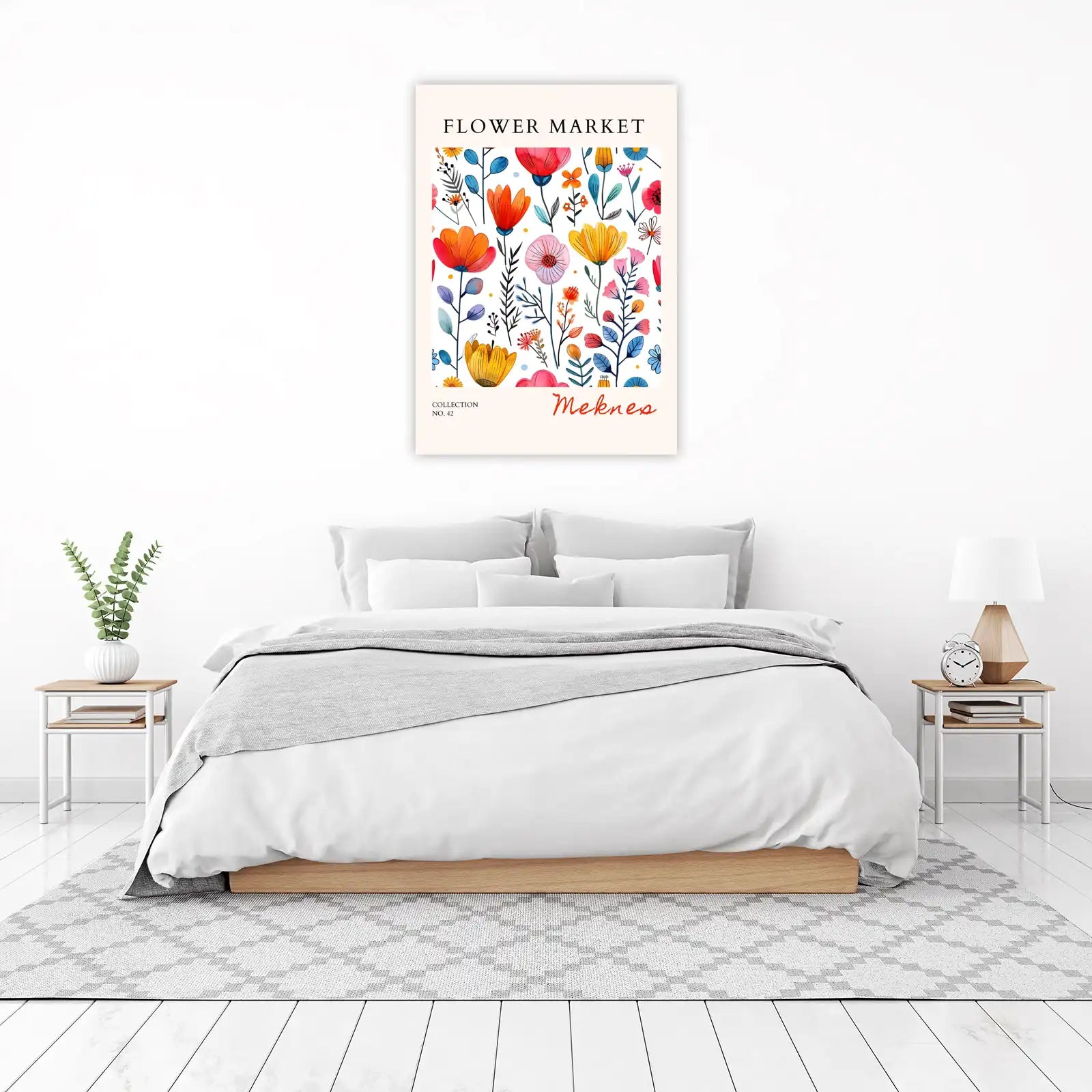 Vibrant Floral Market Watercolor Wall Art