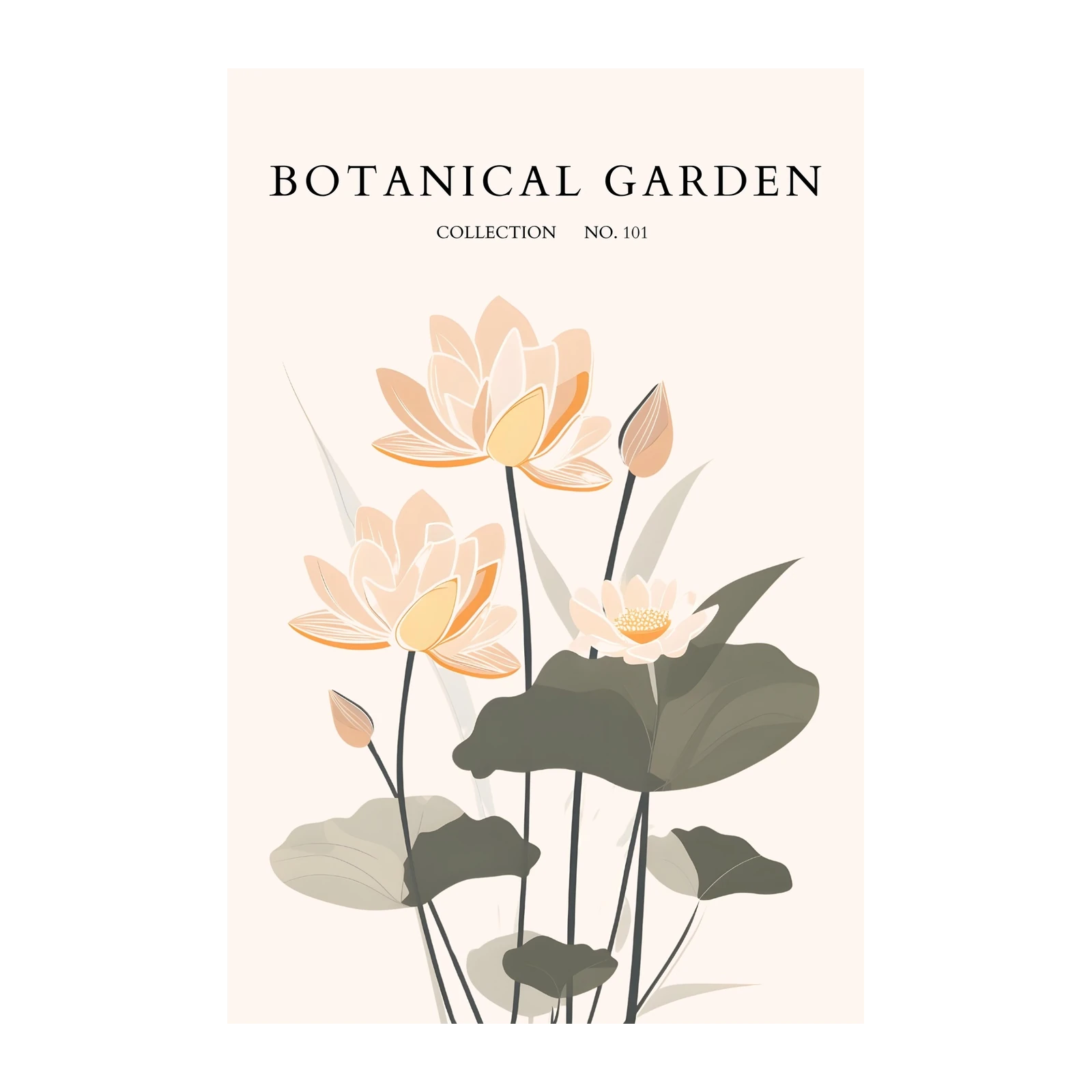 Serene Lotus Botanical Garden Wall Art