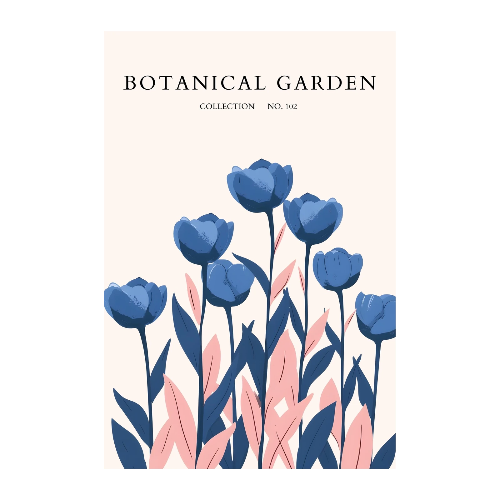 Botanical Garden Blue Floral Wall Art