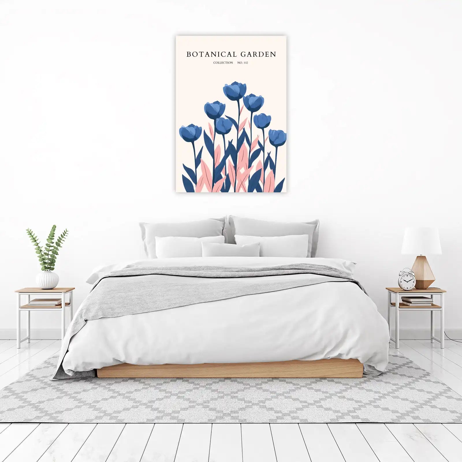 Botanical Garden Blue Floral Wall Art