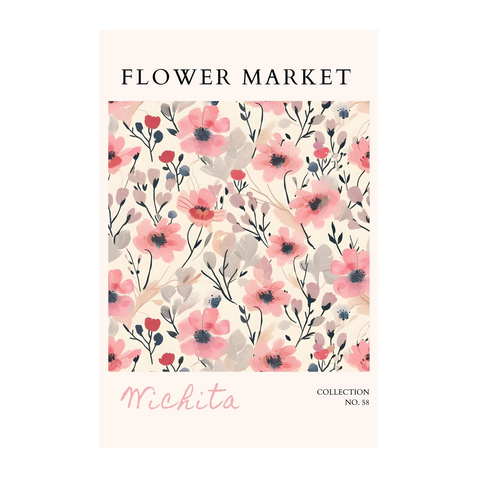 Wichita Flower Market Pink Floral Wall Art