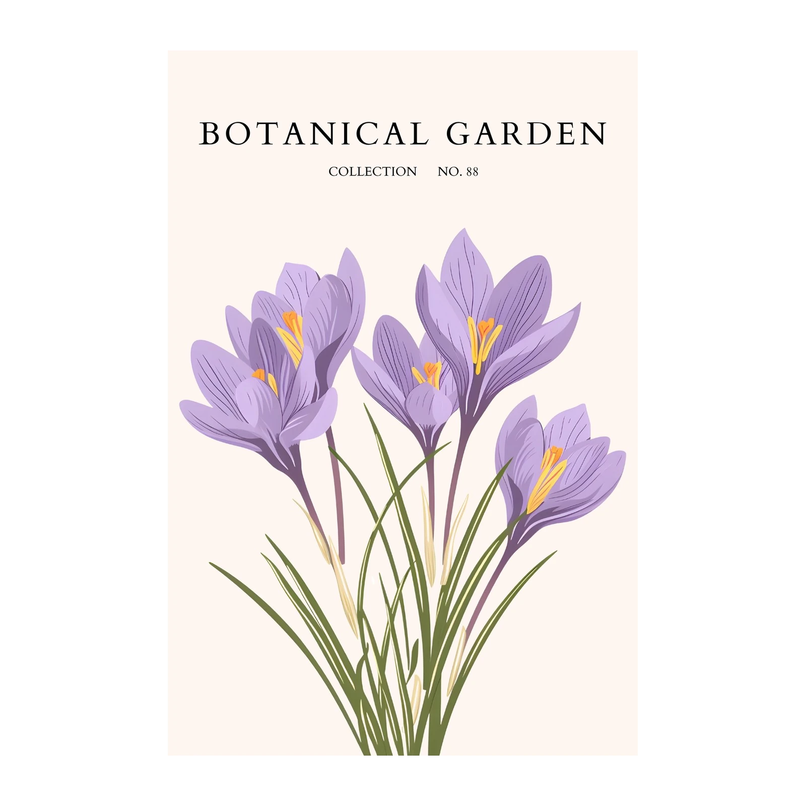 Lavender Crocus Botanical Garden Wall Art
