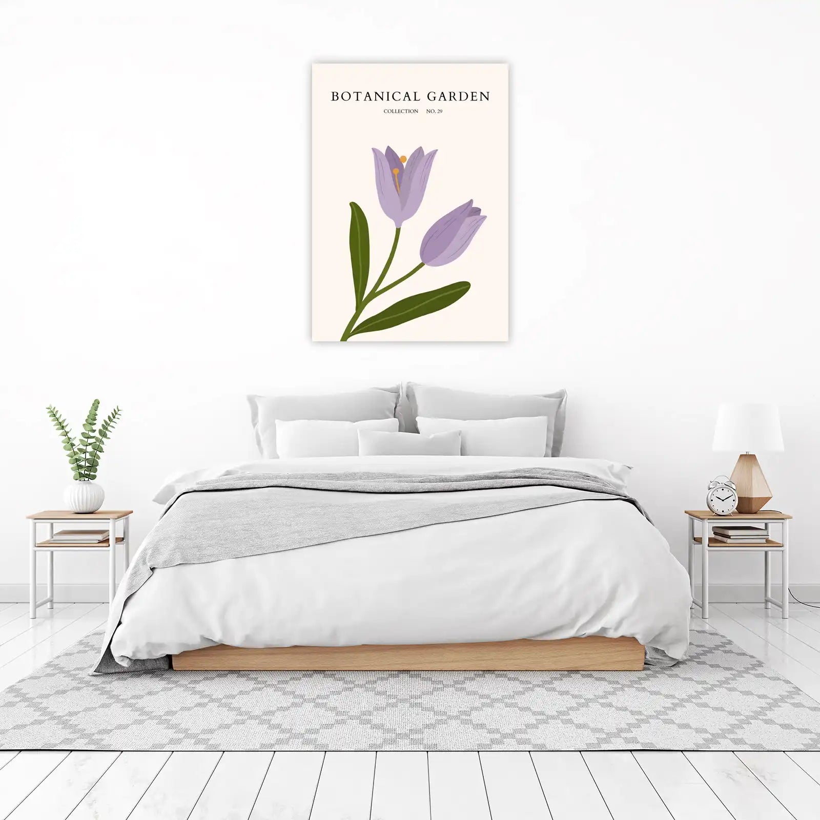 Serene Lavender Tulips Botanical Wall Art