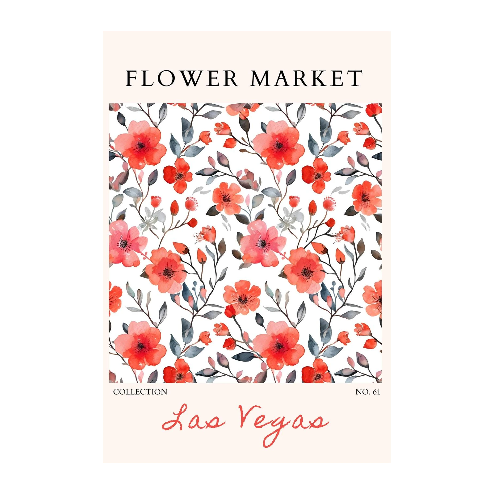 Watercolor Floral "Las Vegas" Wall Art Wall Art