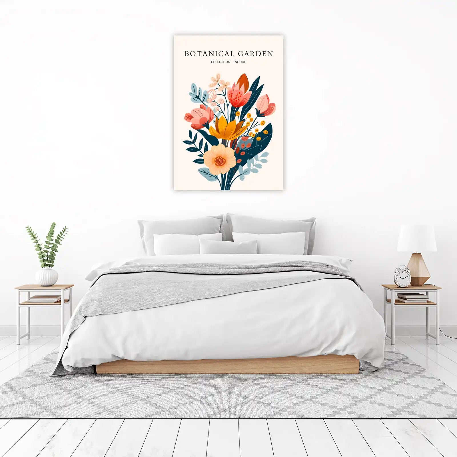 Vibrant Botanical Garden Floral Wall Art