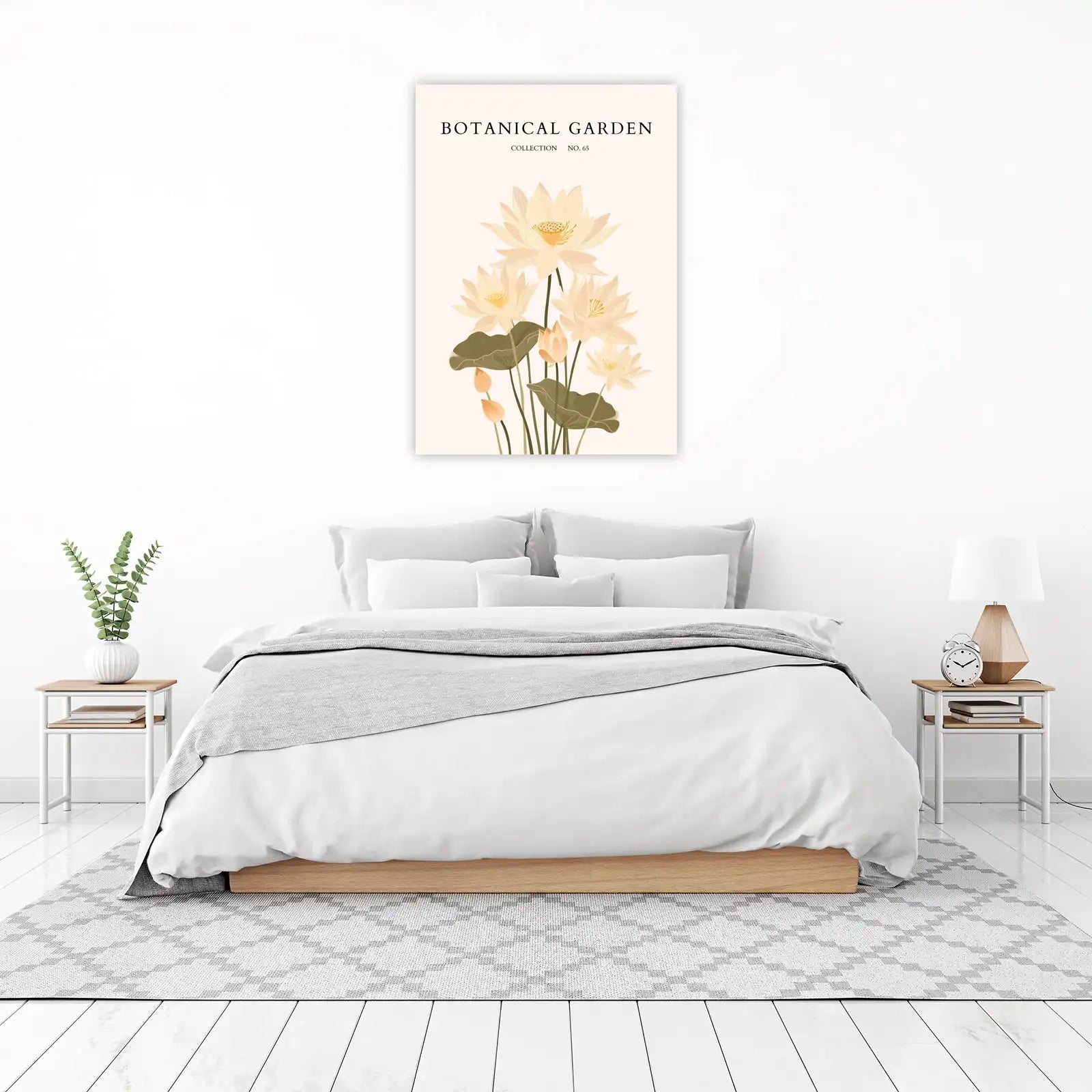 Serene Lotus Blooms Botanical Wall Art